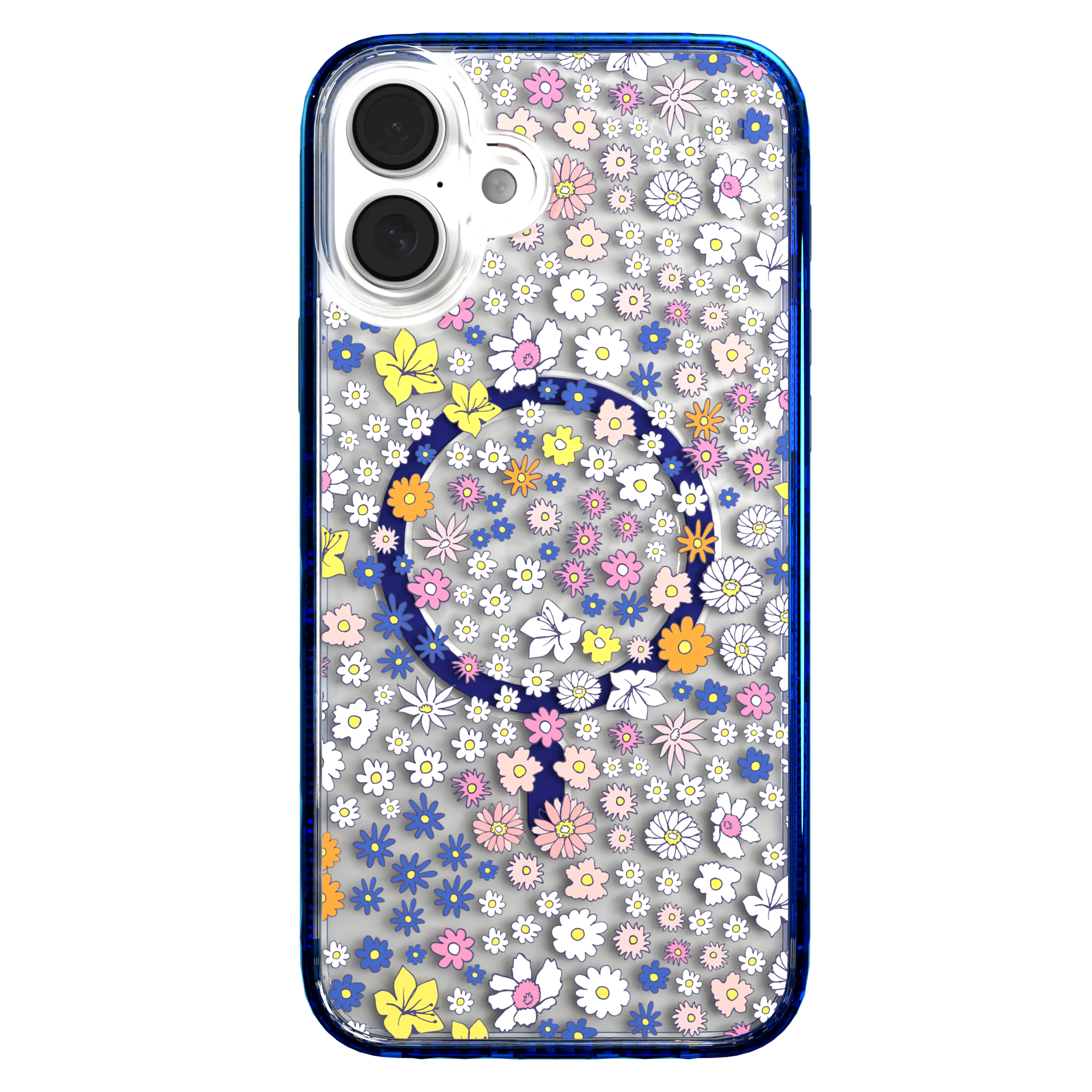 iPhone 16 Series | MagSafe | Flower Case Collection | Sketched Wild Blossoms Wild Blossom / iPhone 16 Plus / Blue