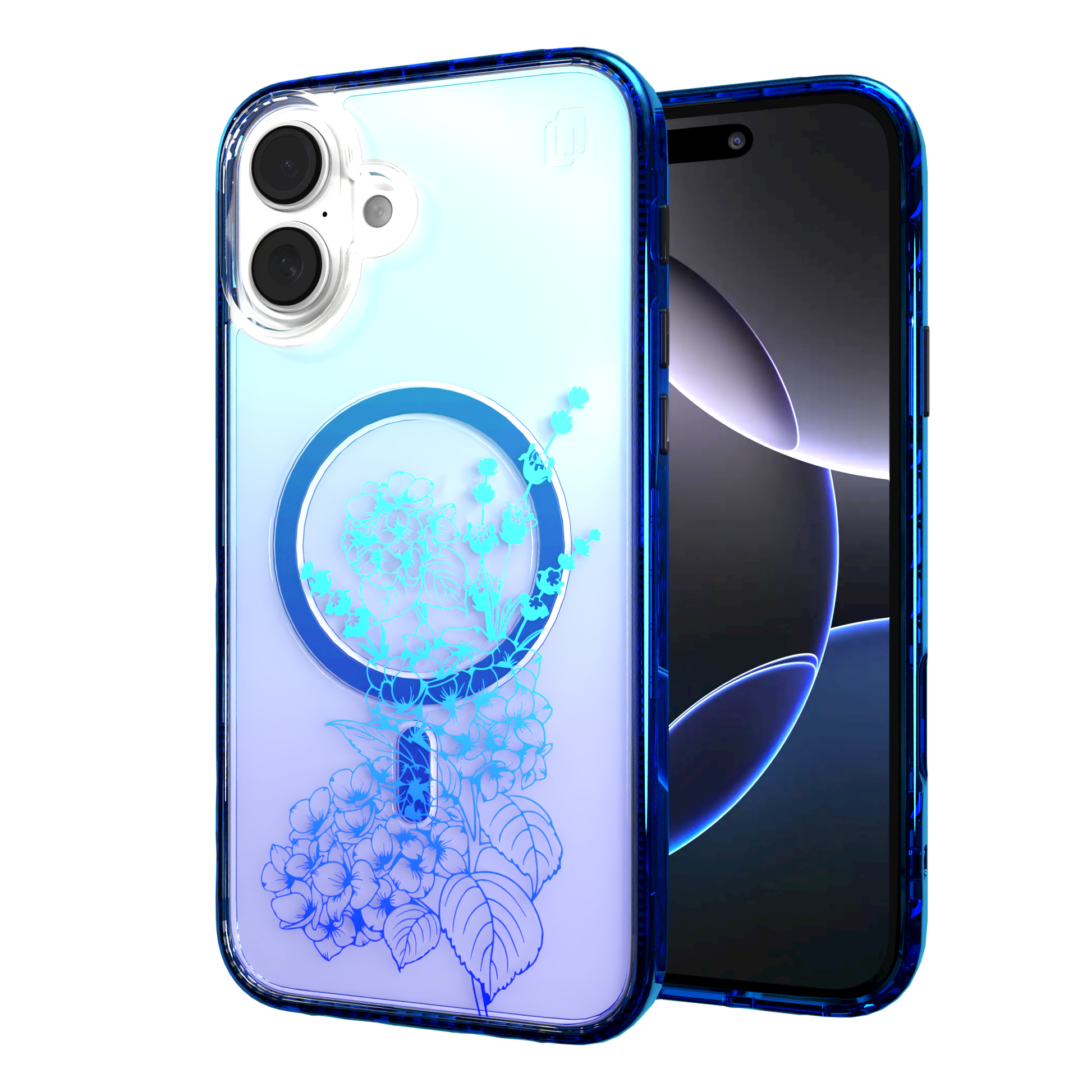 iPhone 16 Series | MagSafe | Ombre Bouquet Case Collection | Indigo Infusion Indigo Infusion / iPhone 16 Plus / Blue