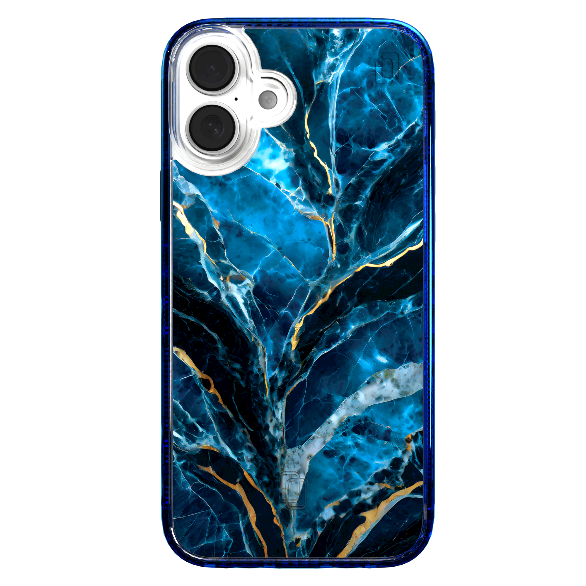 iPhone 16 Series | MagSafe | Stone Beauty Case Collection | Deep Sea Blue & Gold Marble Deep Sea / iPhone 16 Plus / Blue