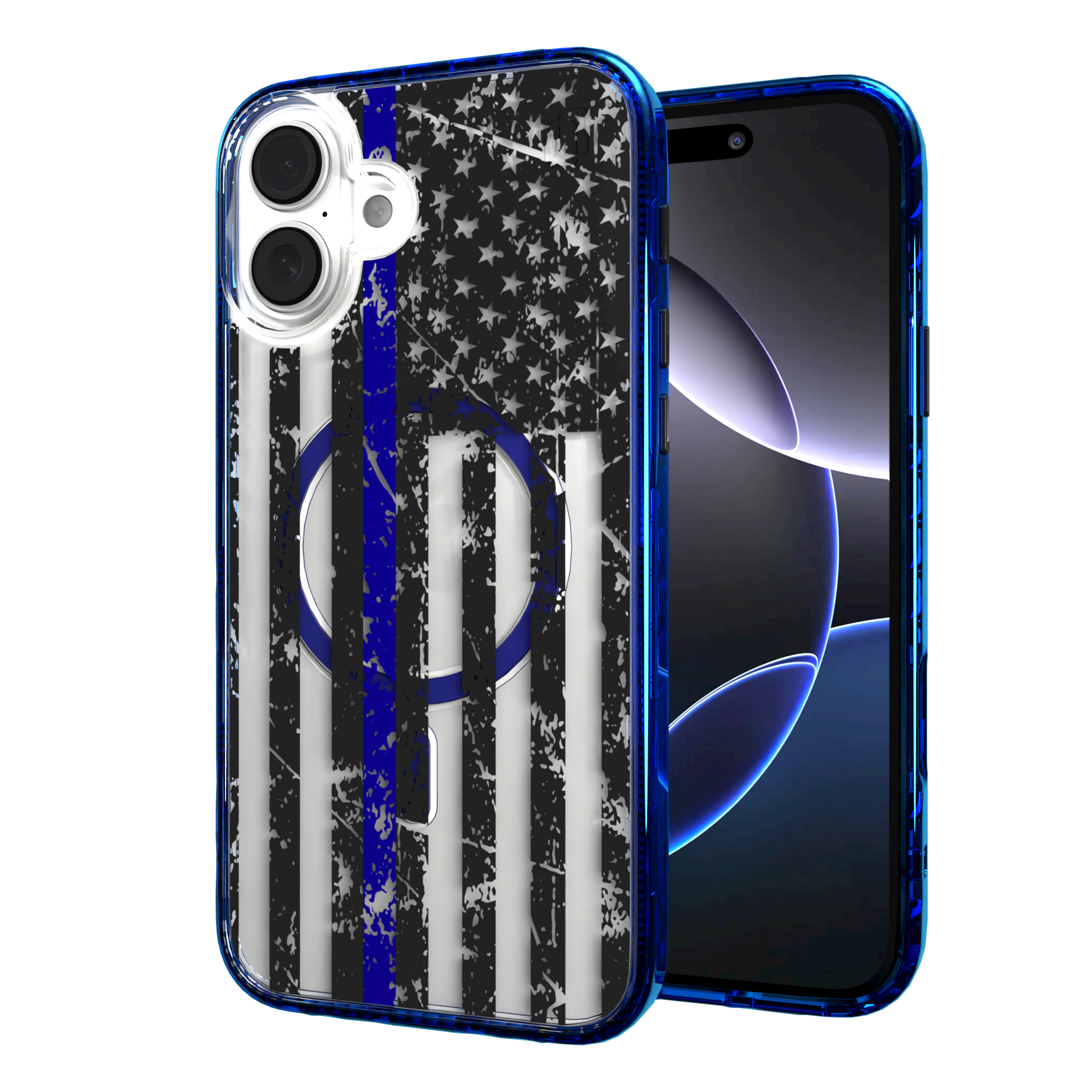 iPhone 16 Series | MagSafe | Red, White & Blue Case Collection | Thin Blue Line Blue Line / iPhone 16 Plus / Blue