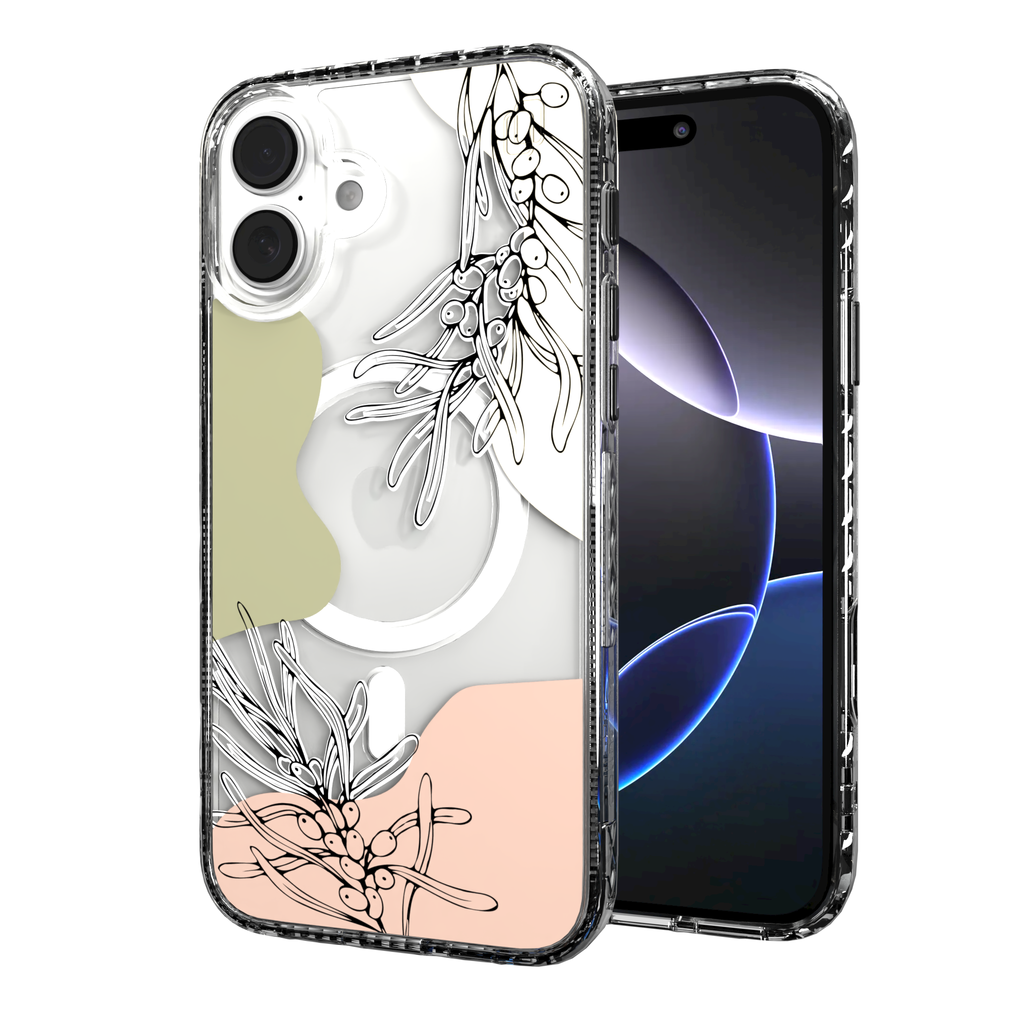 iPhone 16 Series | MagSafe | Botanical Fusion Abstract Case | Pastel Fall Vistas