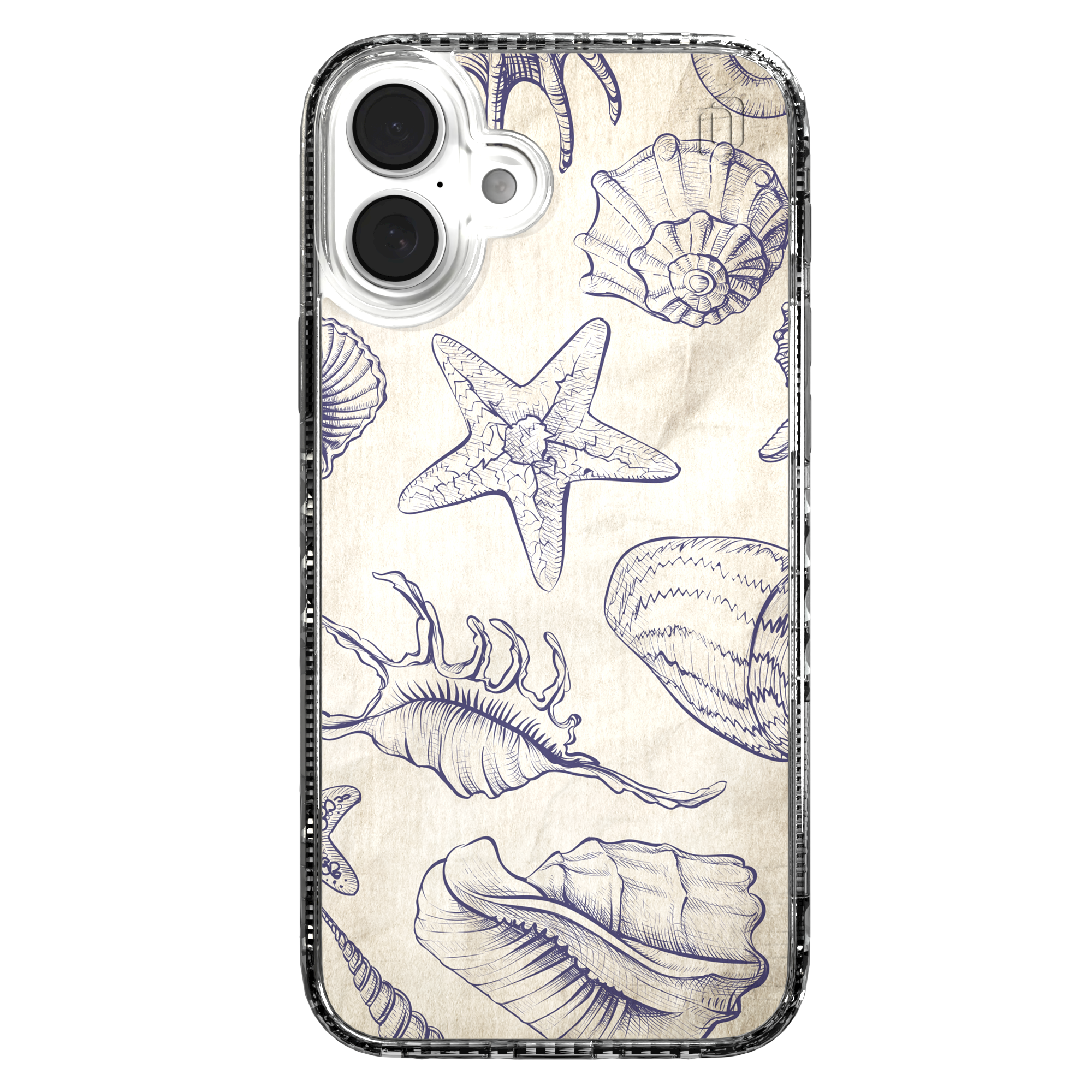 iPhone 16 Series | MagSafe | Coastal Case Collection | Seashells Sketches Coastal Seashell / iPhone 16 Plus / Clear