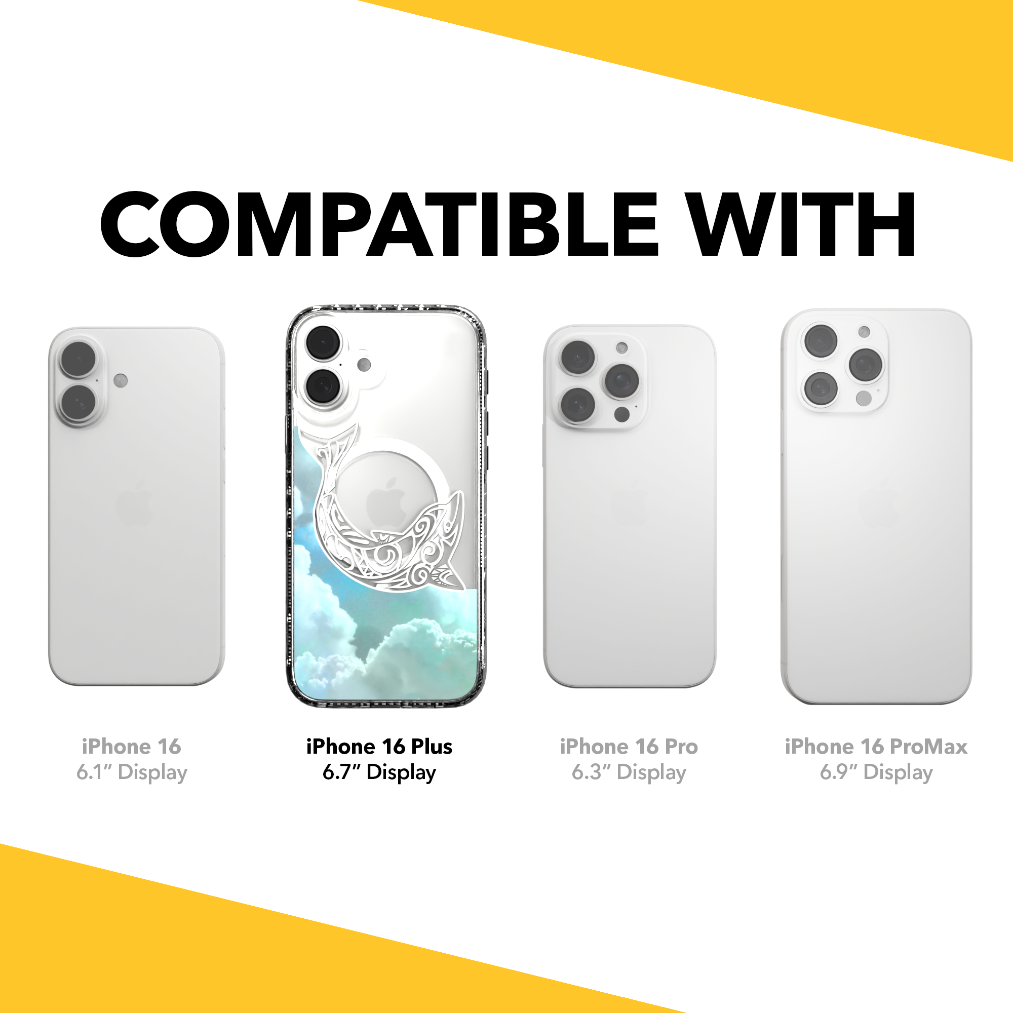iPhone 16 Series | MagSafe | Coastal Case Collection | White & Teal Dolphine Dolphin / iPhone 16 Plus / Clear