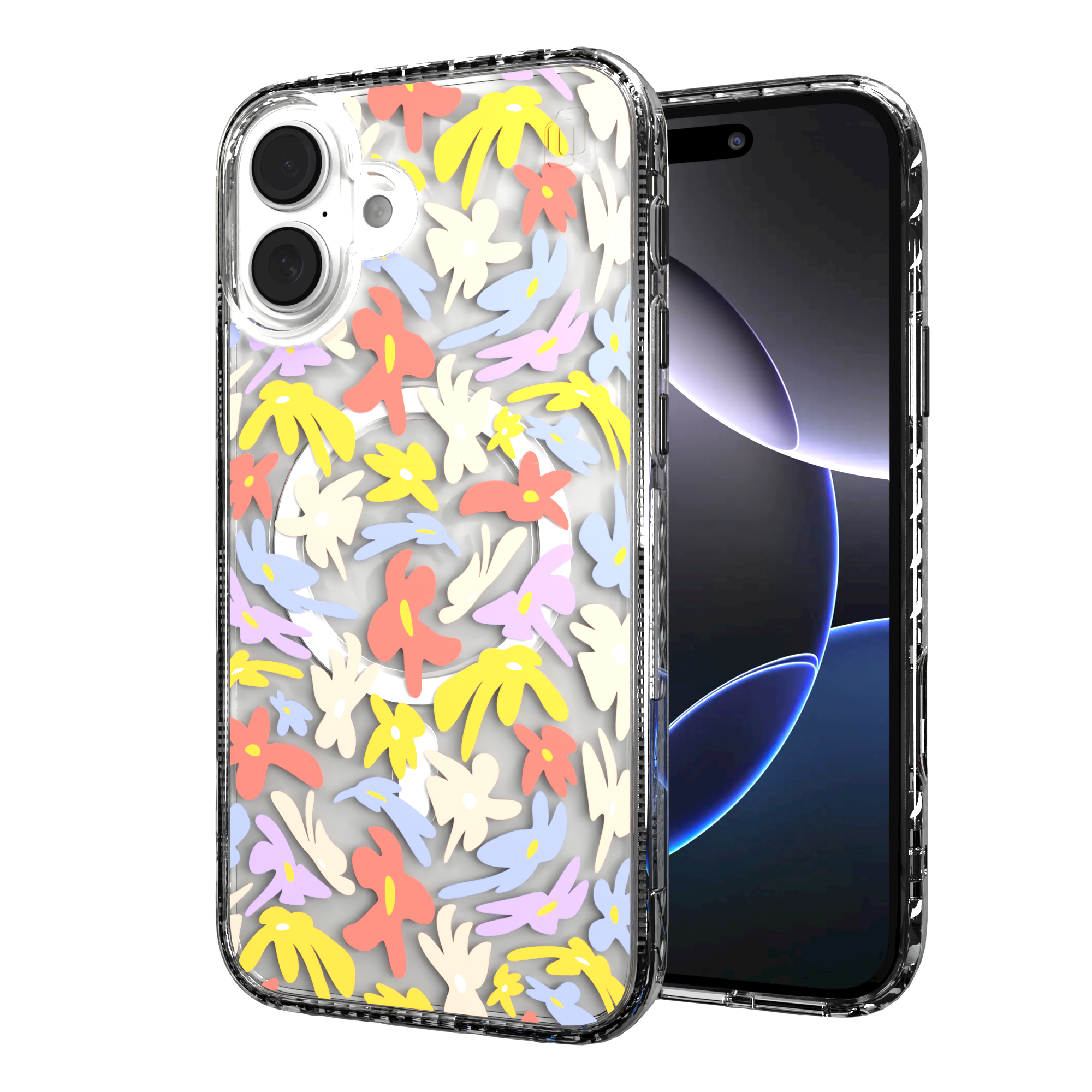 iPhone 16 Series | MagSafe | Flower Case Collection | Trippy Flower Petal Dreams Petal Dreams / iPhone 16 Plus / Clear