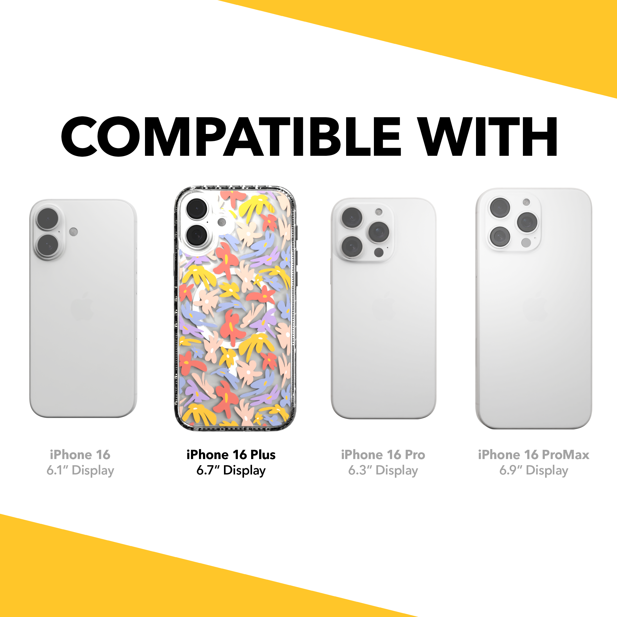 iPhone 16 Series | MagSafe | Flower Case Collection | Trippy Flower Petal Dreams Petal Dreams / iPhone 16 Plus / Clear