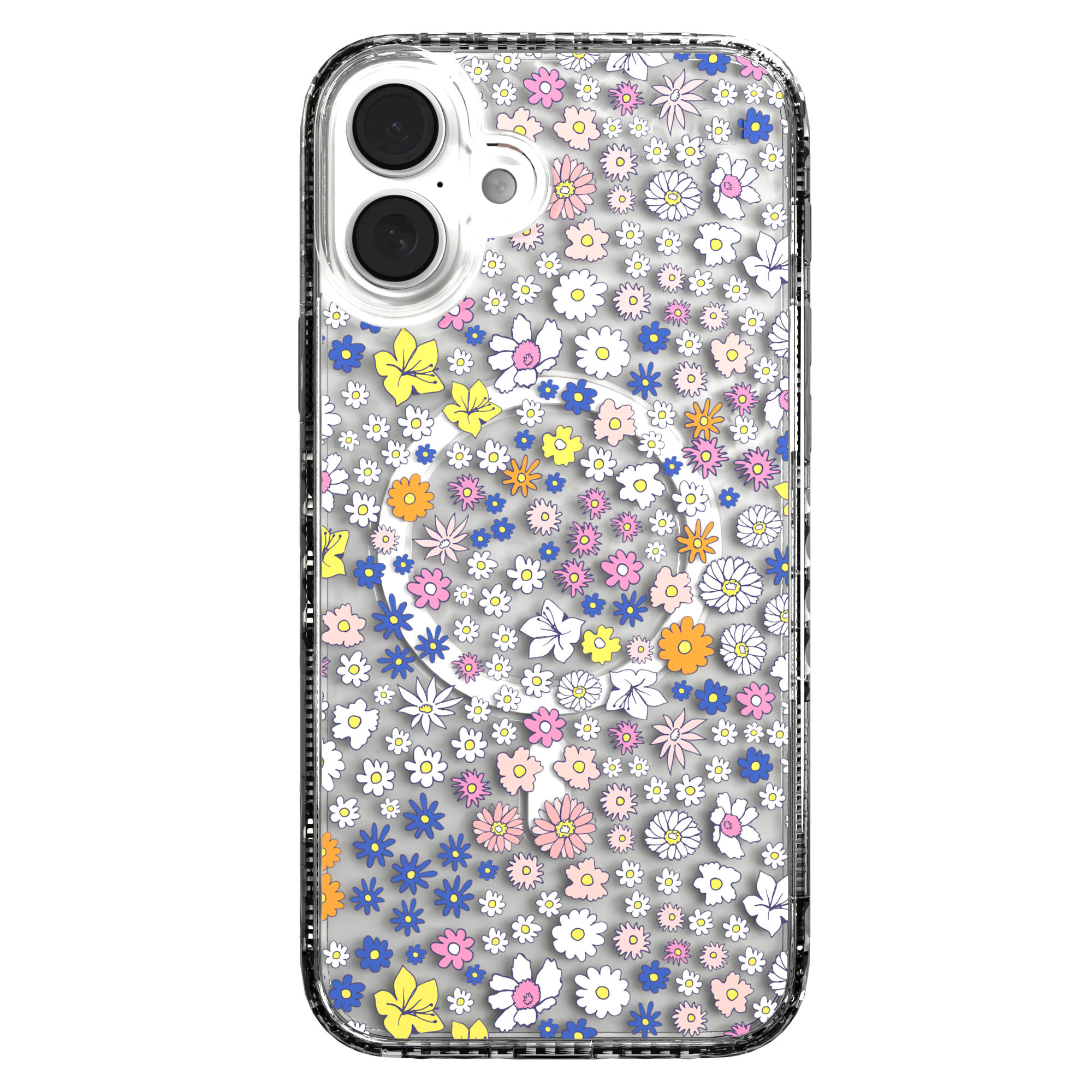 iPhone 16 Series | MagSafe | Flower Case Collection | Sketched Wild Blossoms Wild Blossom / iPhone 16 Plus / Clear