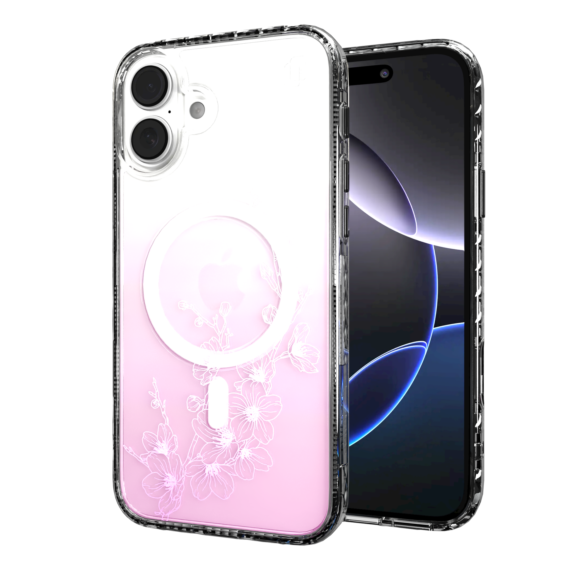 iPhone 16 Series | MagSafe | Ombre Bouquet Case Collection | Ballet Blush Pink Ballet Blush / iPhone 16 Plus / Clear