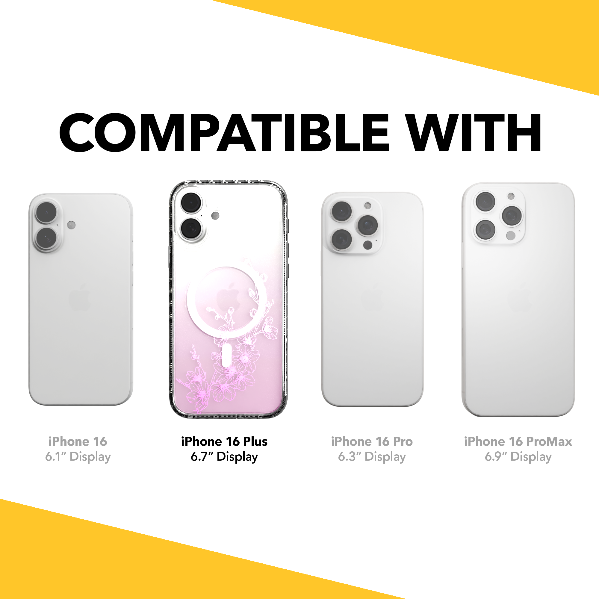 iPhone 16 Series | MagSafe | Ombre Bouquet Case Collection | Ballet Blush Pink Ballet Blush / iPhone 16 Plus / Clear