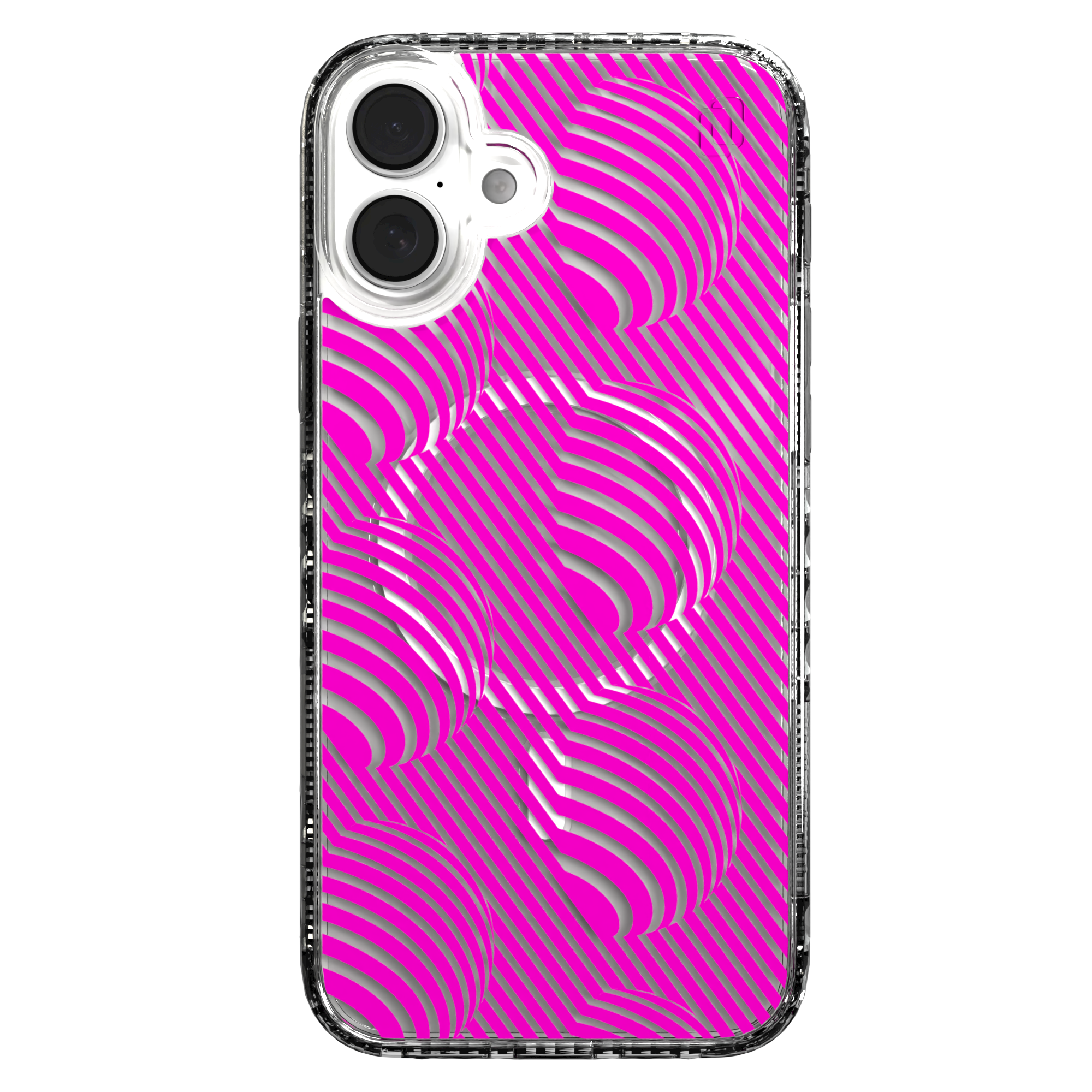 iPhone 16 Series | MagSafe | Monochromatic Case Designs | Pink Bumps Pink Bumps / iPhone 16 Plus / Clear