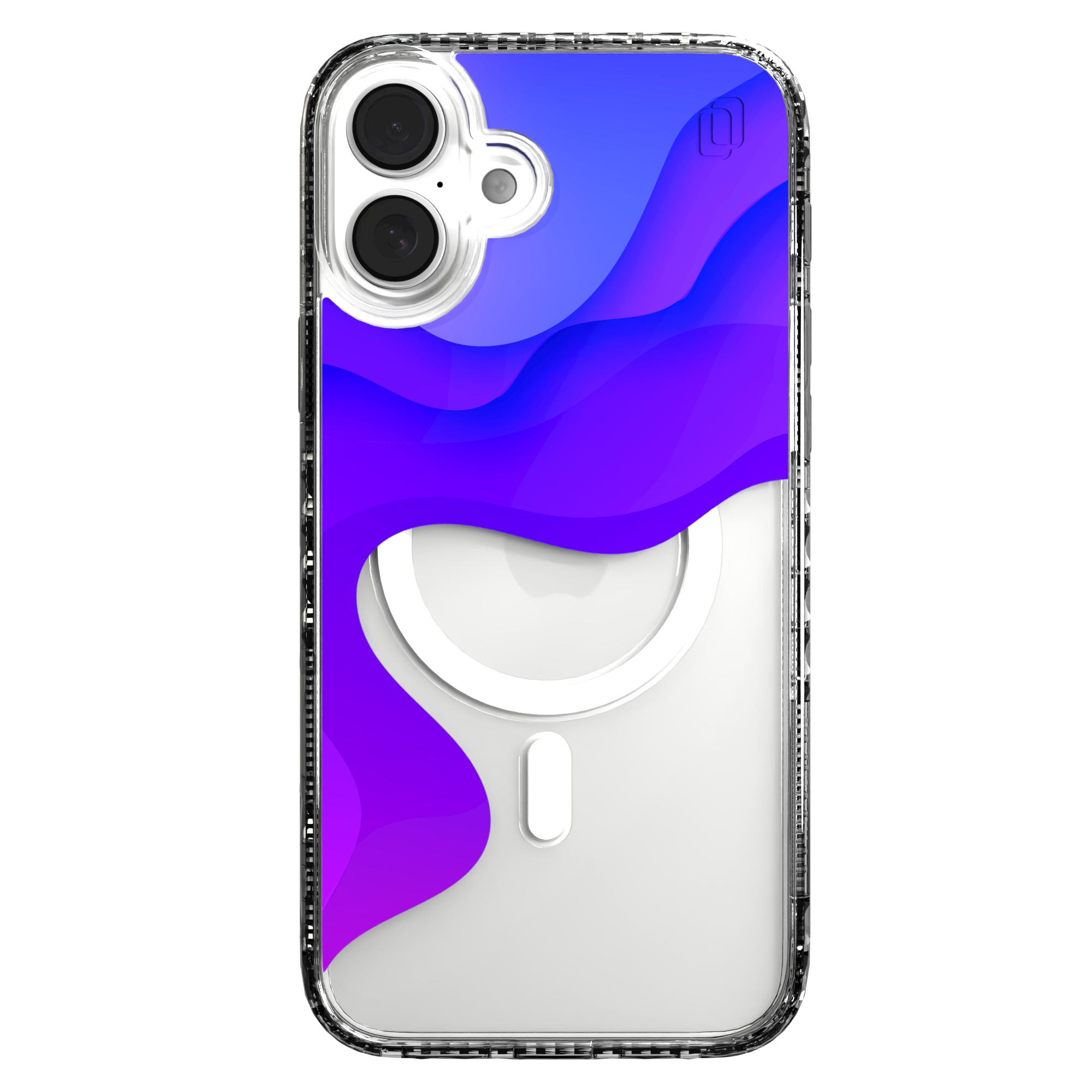 iPhone 16 Series | MagSafe | Abstract Art Case | Retro Purple Waves Retro Purple / iPhone 16 Plus / Clear