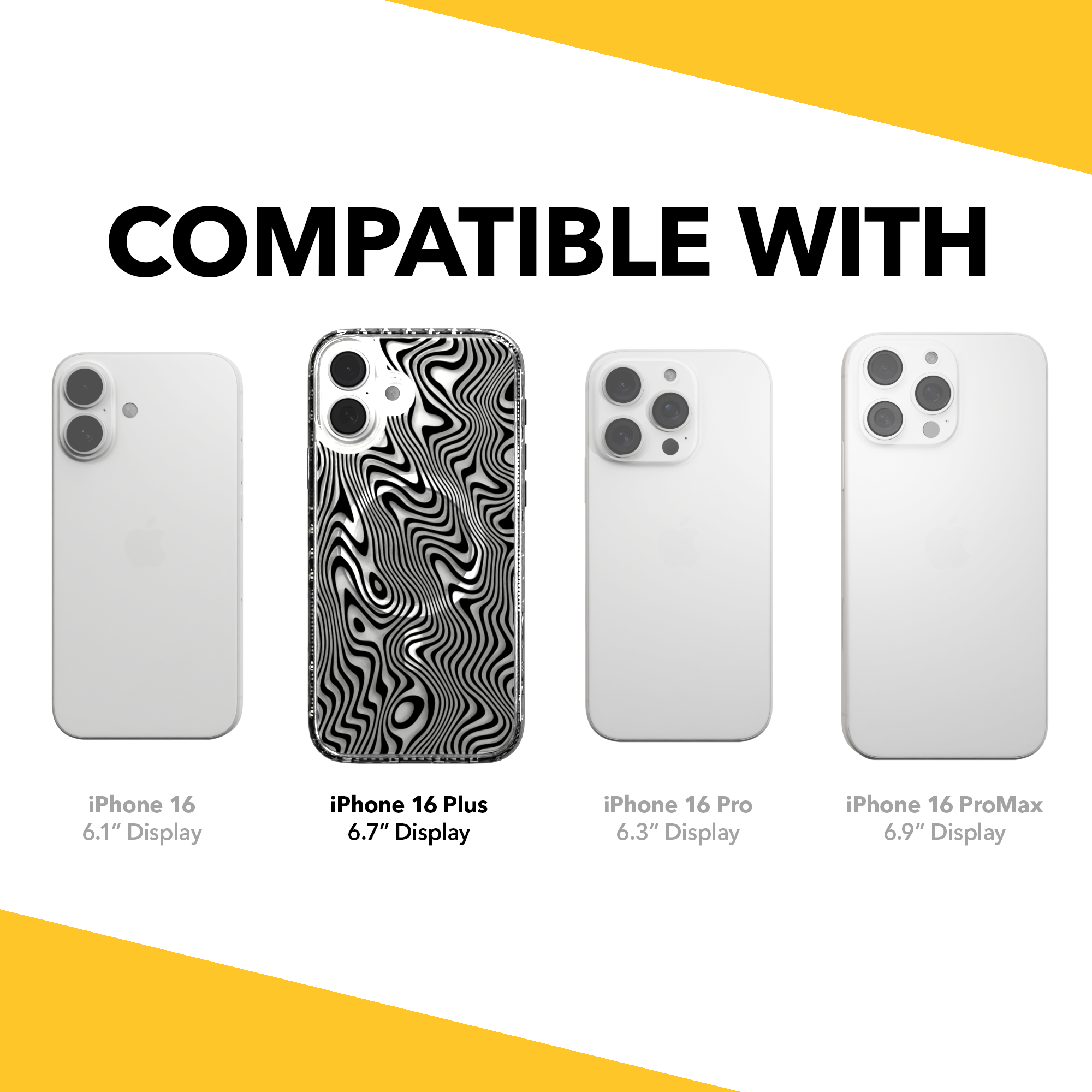 iPhone 16 Series | MagSafe | Monochromatic Case Designs | Swirling Tides Tide / iPhone 16 Plus / Clear