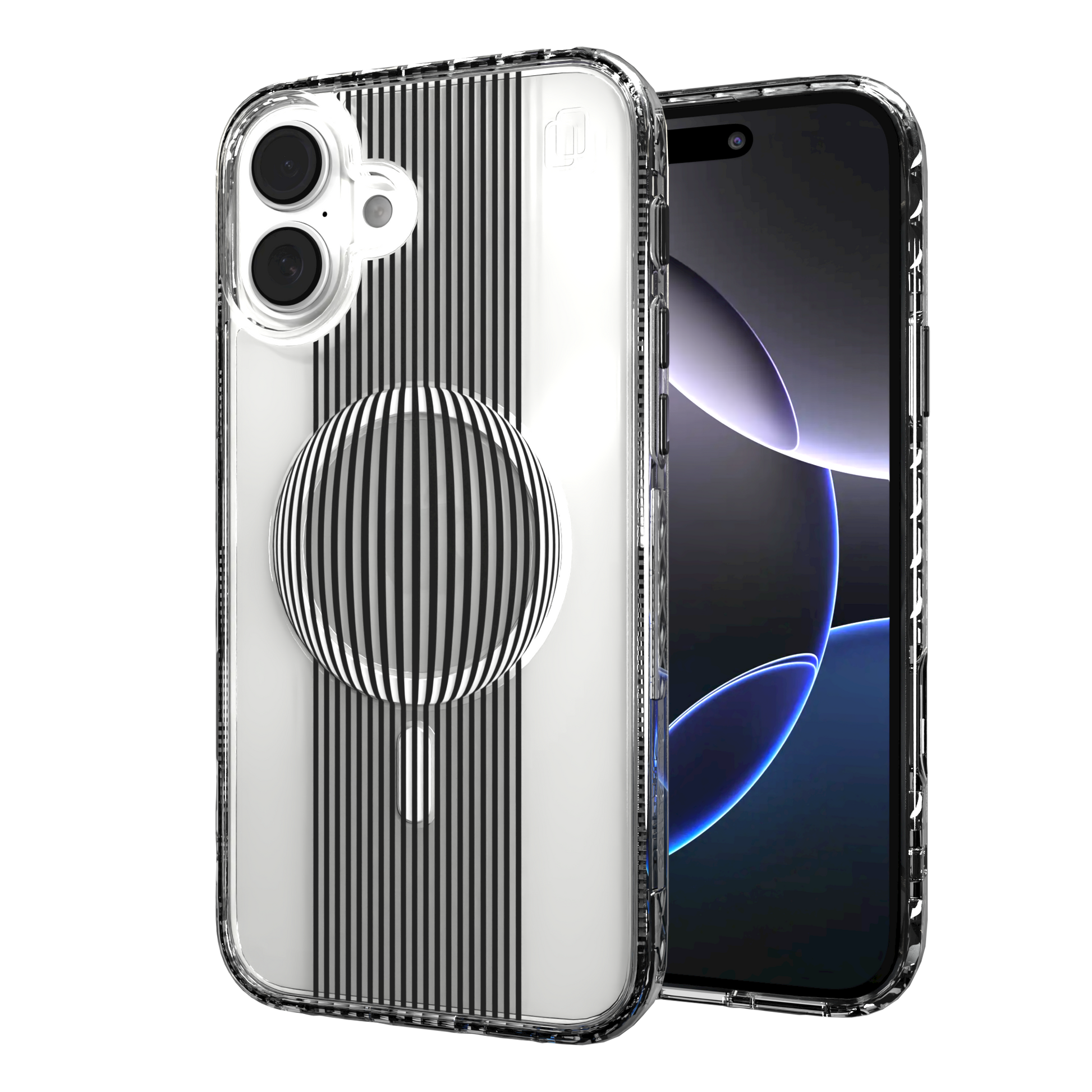 iPhone 16 Series | MagSafe | Monochromatic Case Designs | Gravity Sphere Gravity / iPhone 16 Plus / Clear