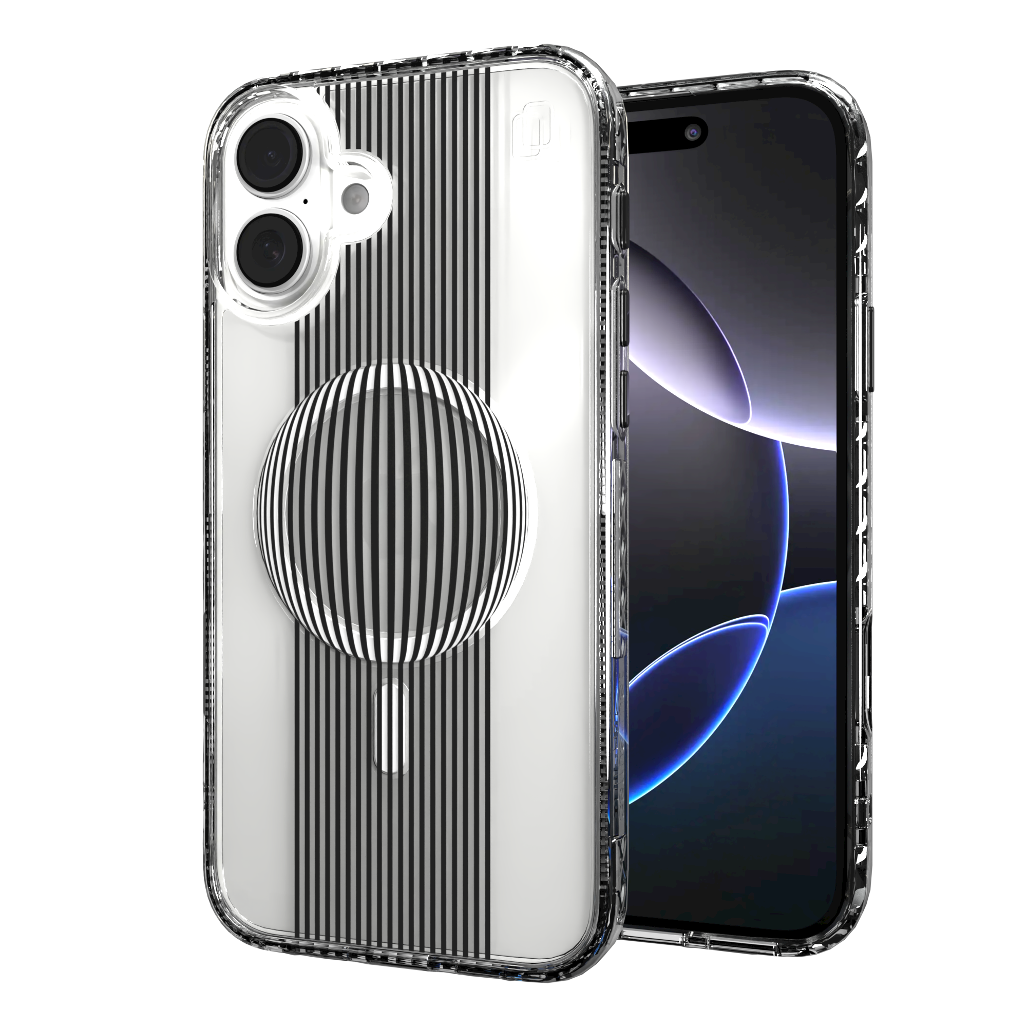 iPhone 16 Series | MagSafe | Monochromatic Case Designs | Gravity Sphere Gravity / iPhone 16 Plus / Clear
