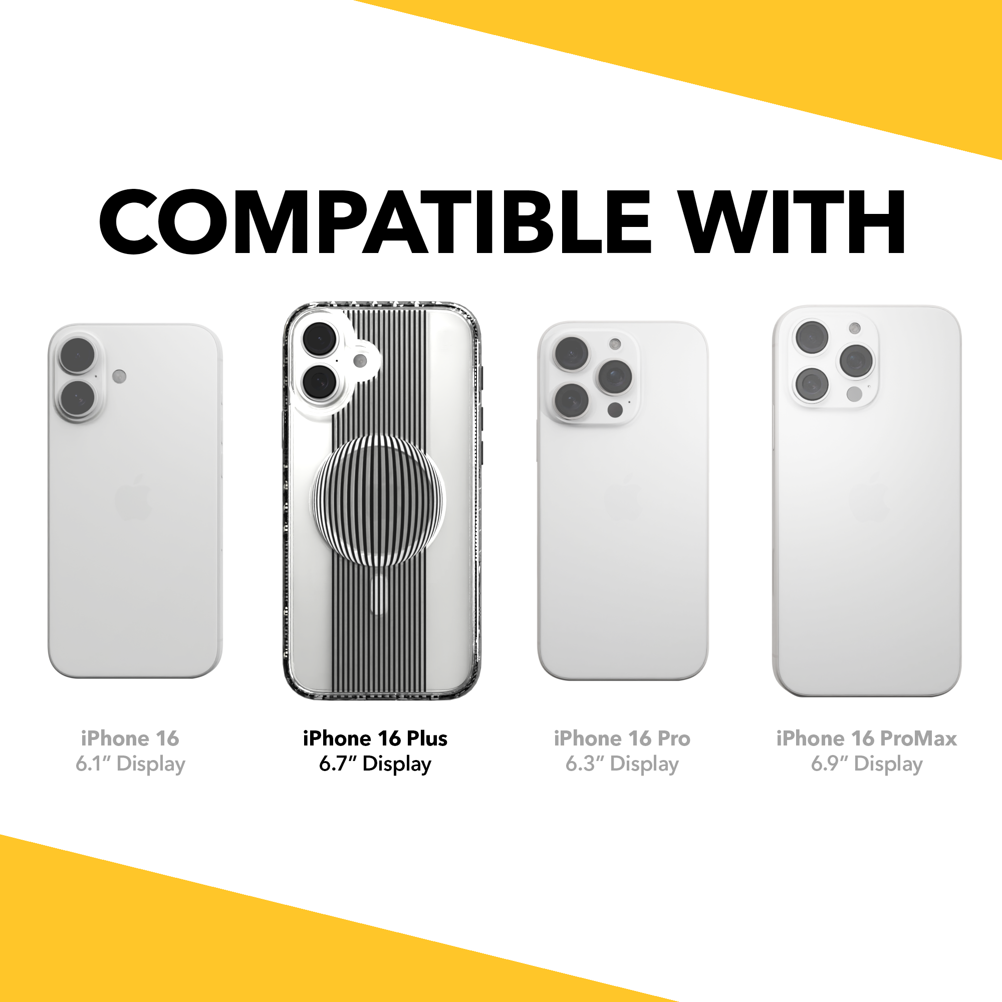 iPhone 16 Series | MagSafe | Monochromatic Case Designs | Gravity Sphere Gravity / iPhone 16 Plus / Clear