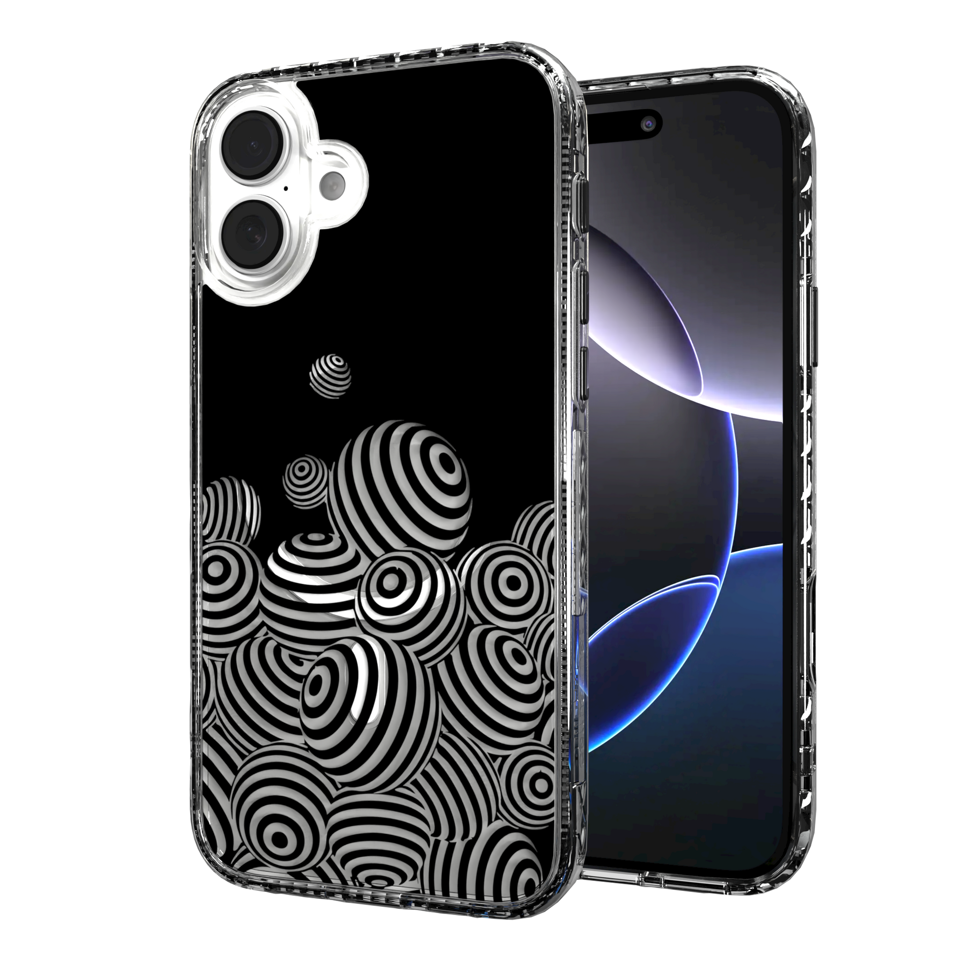 iPhone 16 Series | MagSafe | Monochromatic Collection | 3D Orb Swirl Ballpit / iPhone 16 Plus / Clear