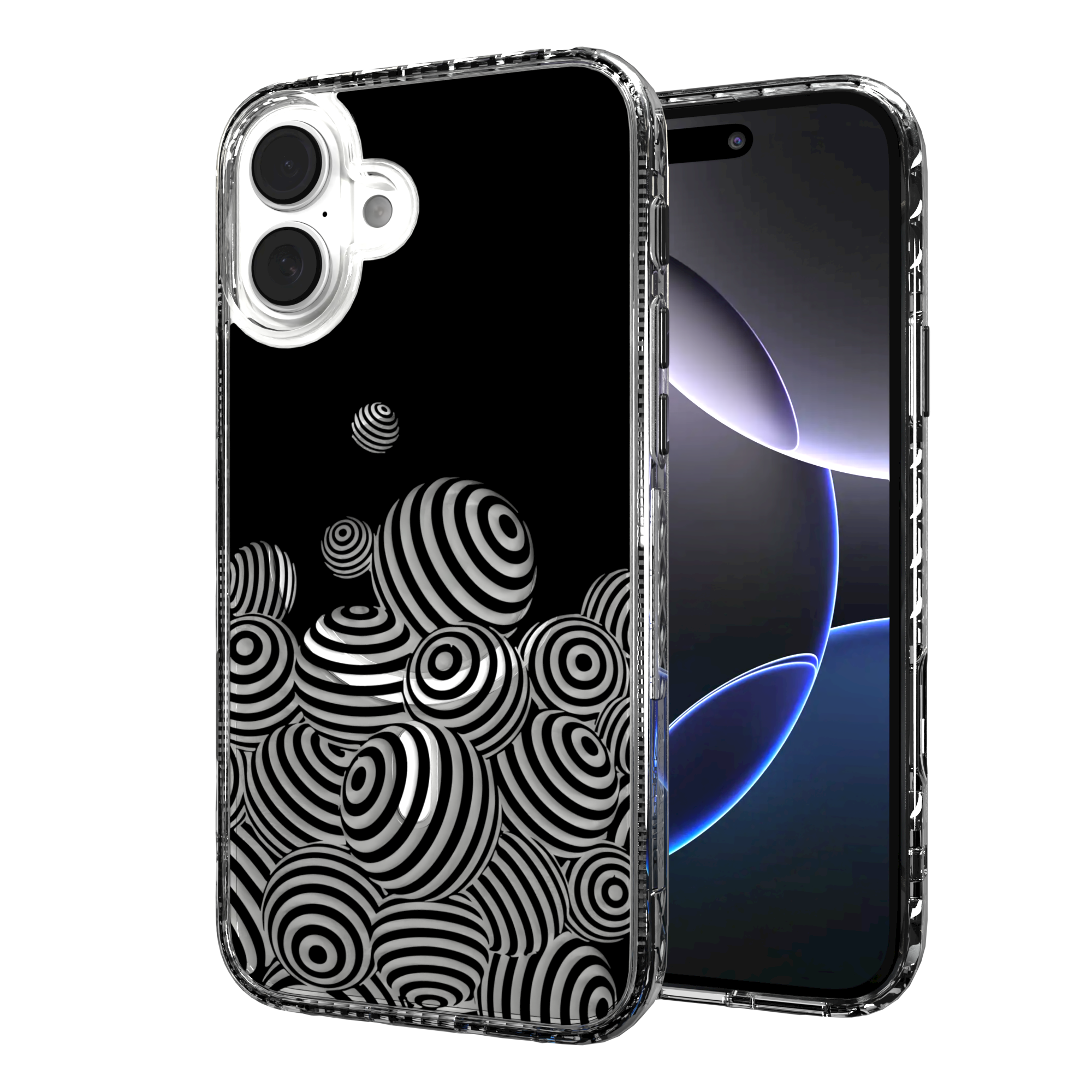 iPhone 16 Series | MagSafe | Monochromatic Collection | 3D Orb Swirl Ballpit / iPhone 16 Plus / Clear