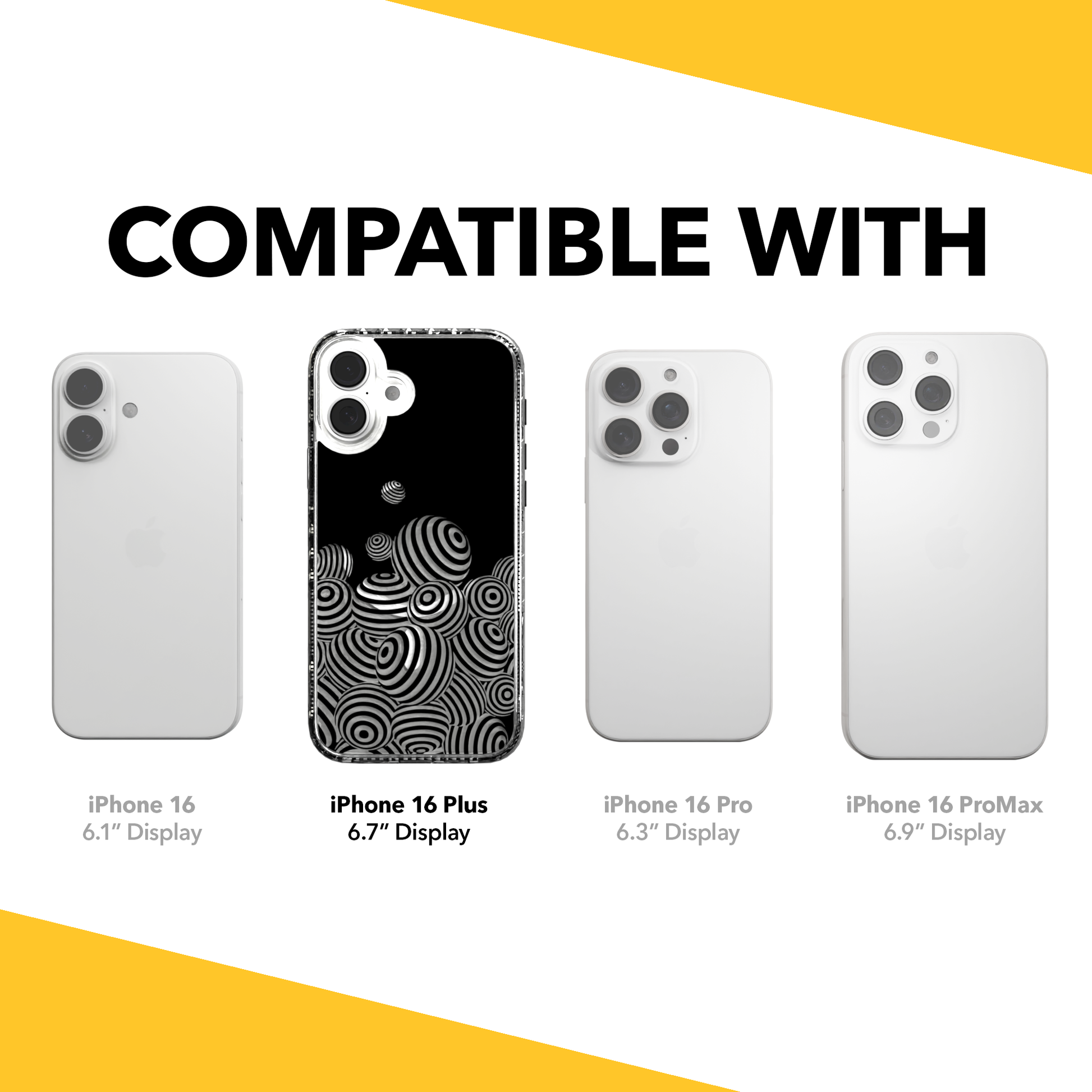 iPhone 16 Series | MagSafe | Monochromatic Collection | 3D Orb Swirl Ballpit / iPhone 16 Plus / Clear