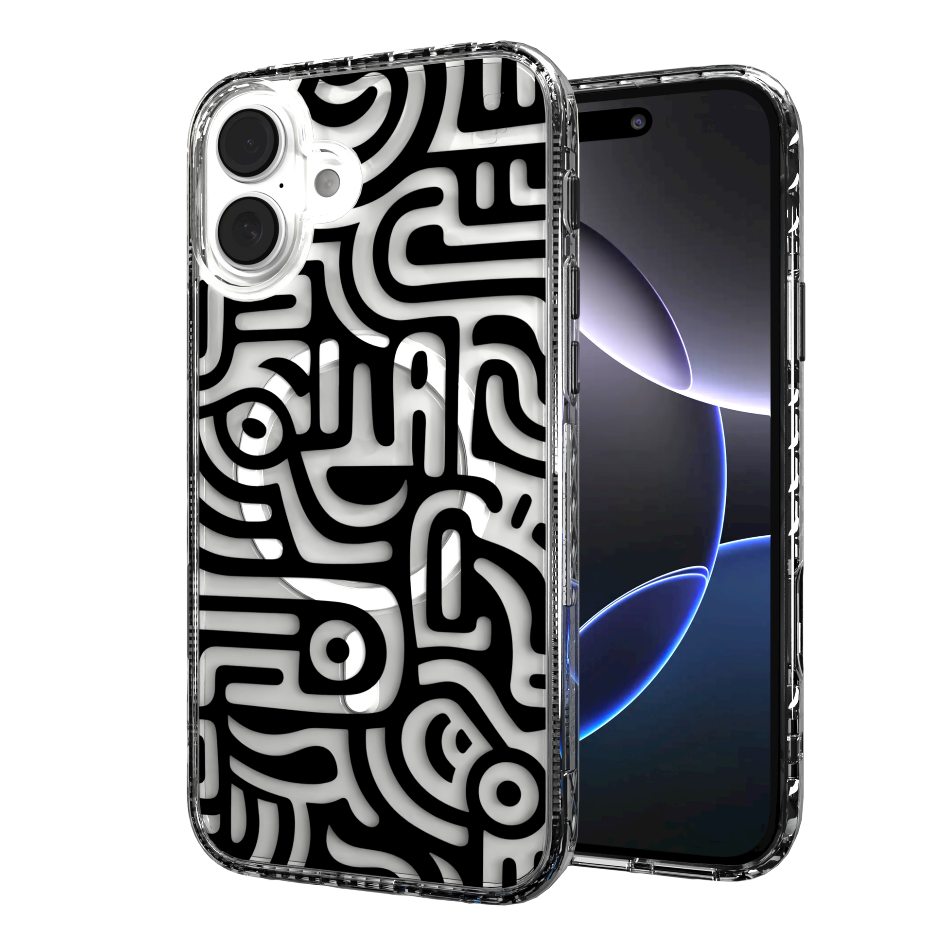 iPhone 16 Series | MagSafe | Monochromatic Case Designs | Glyphs Glyphs / iPhone 16 Plus / Clear