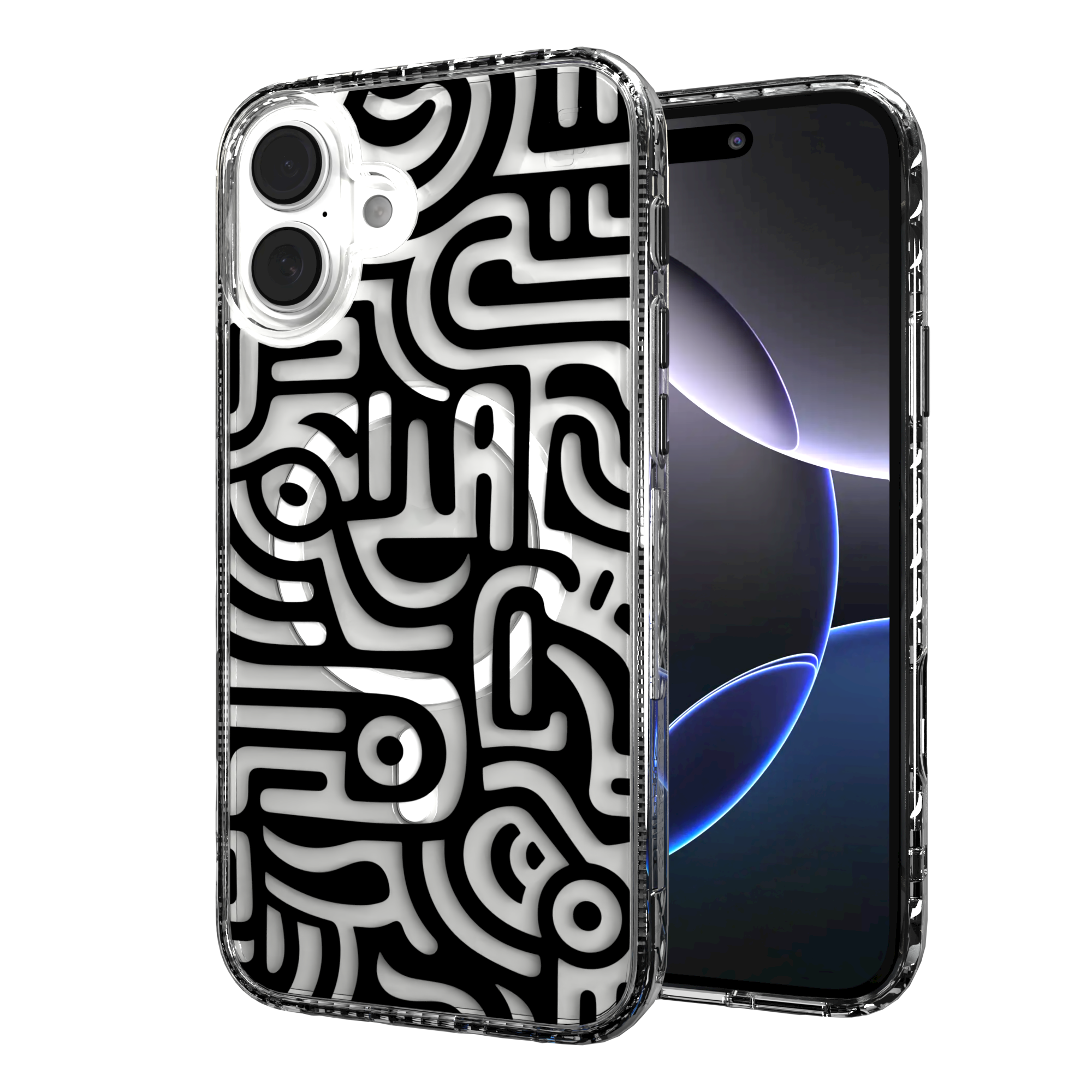 iPhone 16 Series | MagSafe | Monochromatic Case Designs | Glyphs Glyphs / iPhone 16 Plus / Clear