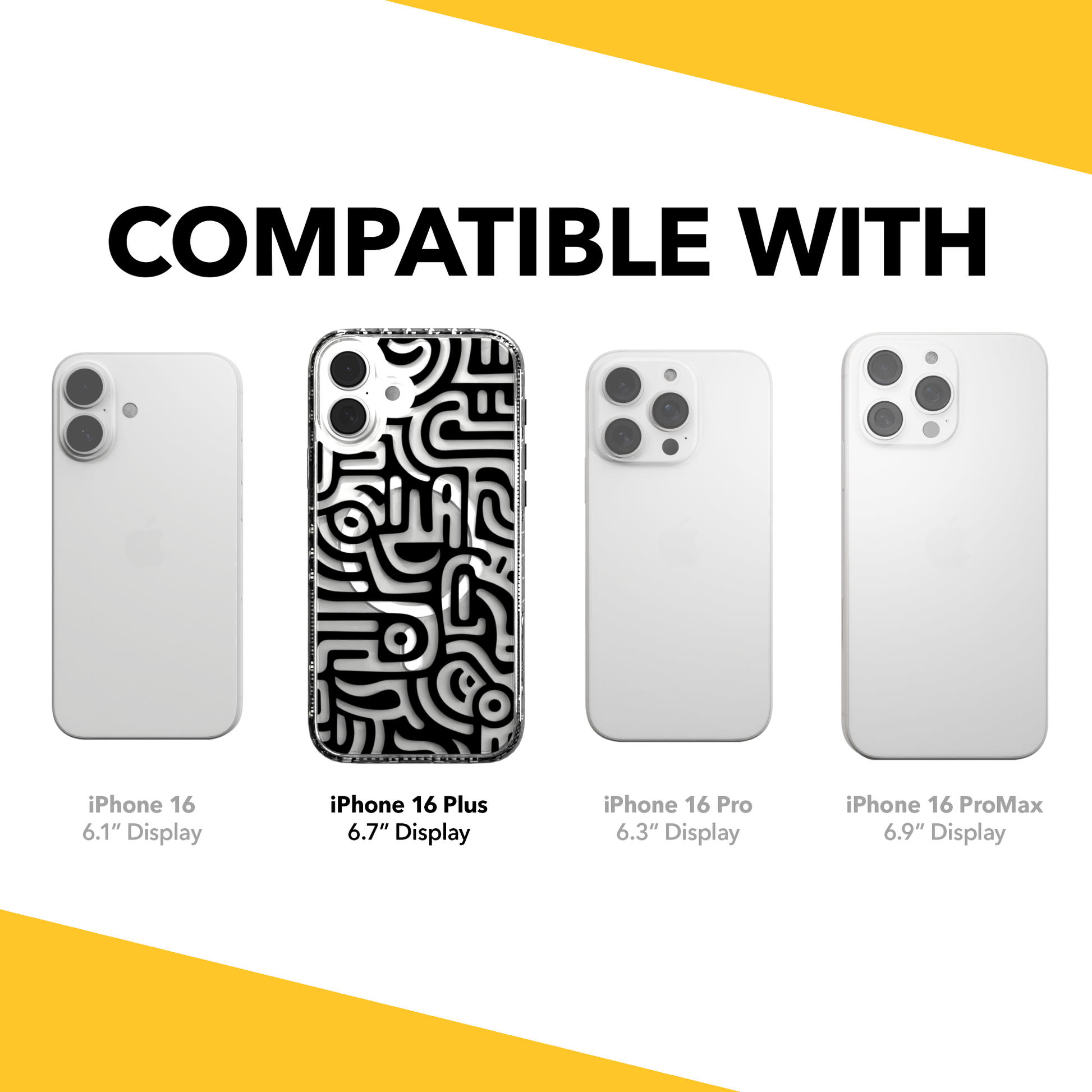 iPhone 16 Series | MagSafe | Monochromatic Case Designs | Glyphs Glyphs / iPhone 16 Plus / Clear
