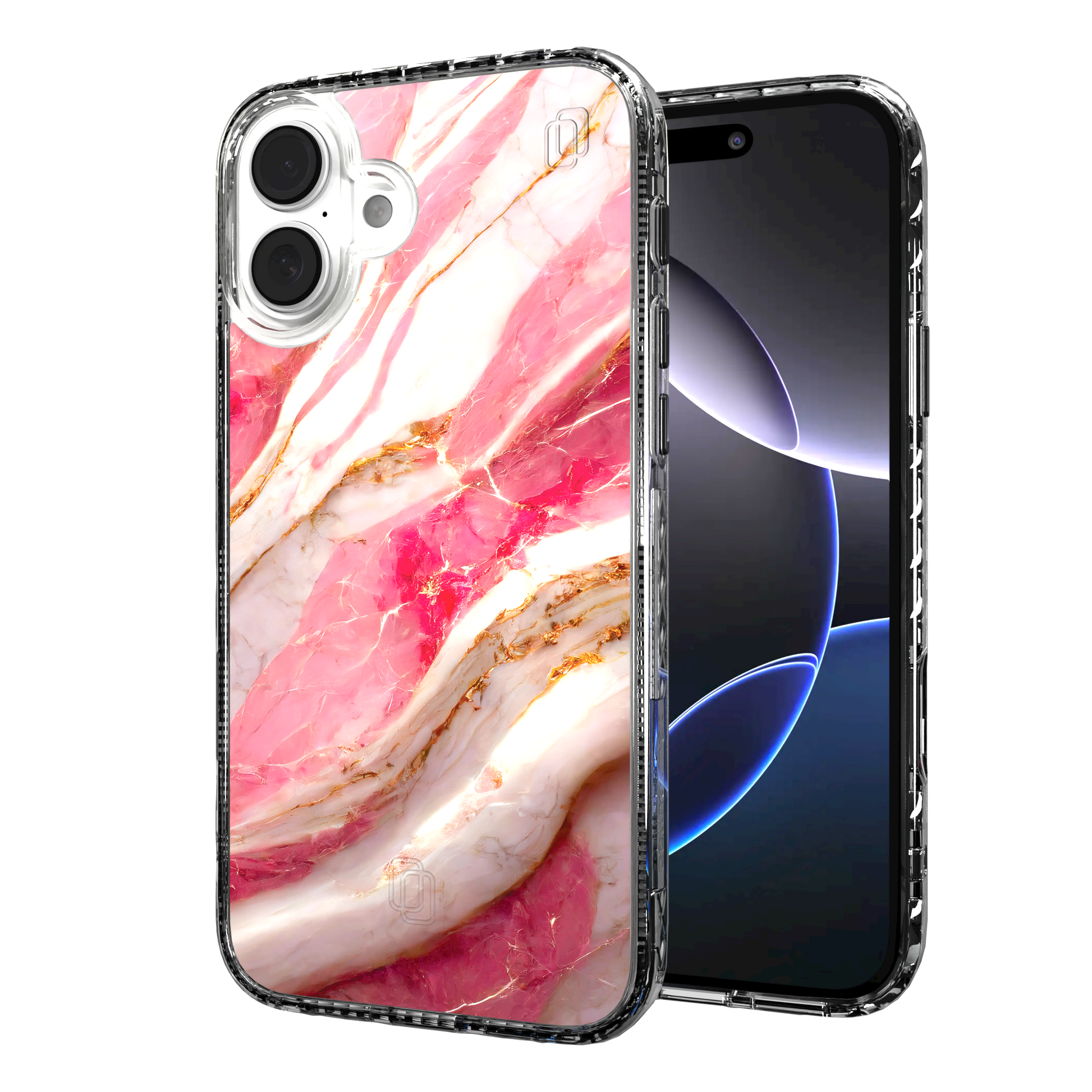 iPhone 16 Series | MagSafe | Stone Beauty Case Collection | New Dawn Pink, White & Gold Marble New Dawn / iPhone 16 Plus / Clear