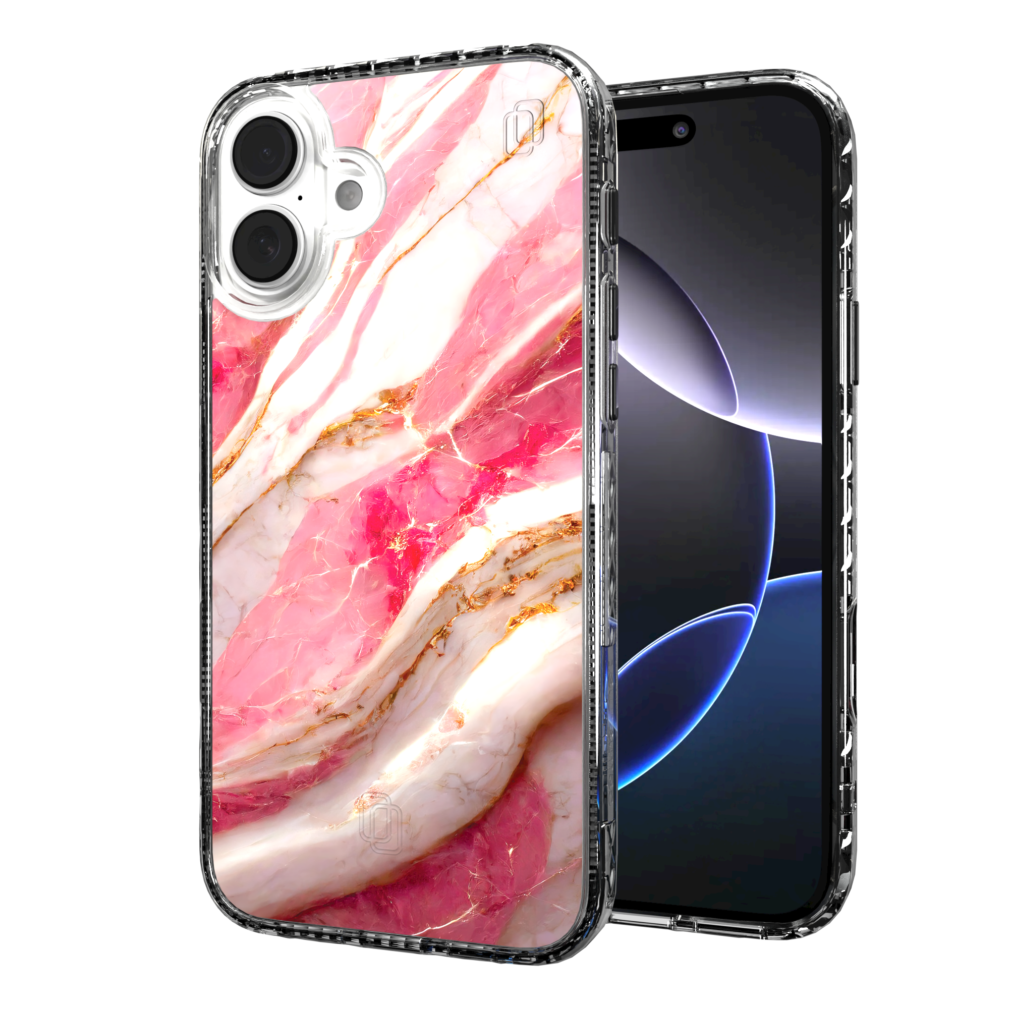 iPhone 16 Series | MagSafe | Stone Beauty Case Collection | New Dawn Pink, White & Gold Marble New Dawn / iPhone 16 Plus / Clear