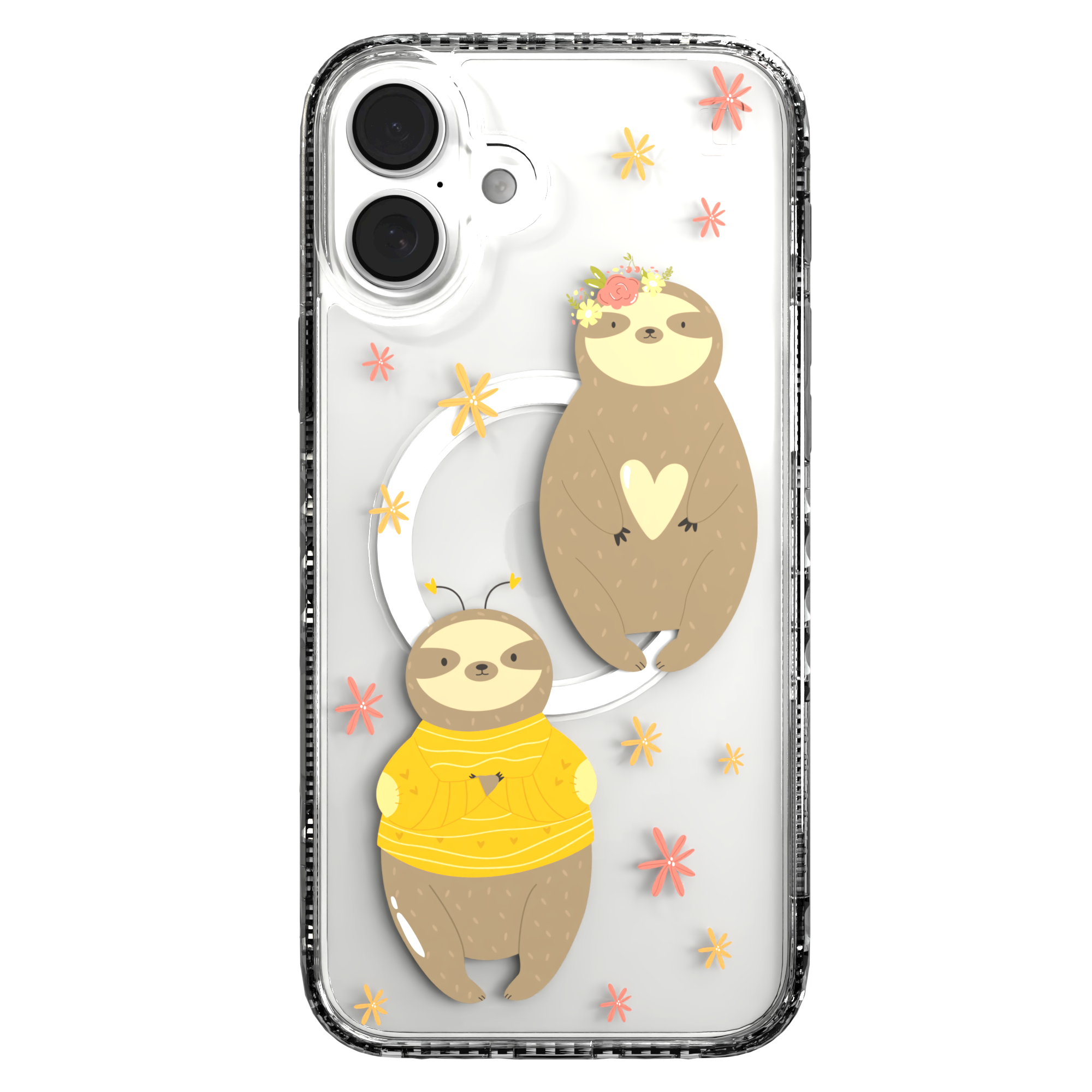 iPhone 16 Series | MagSafe | Sloth Case Collection | Lazy Sloths Lazy Sloth / iPhone 16 Plus / Clear