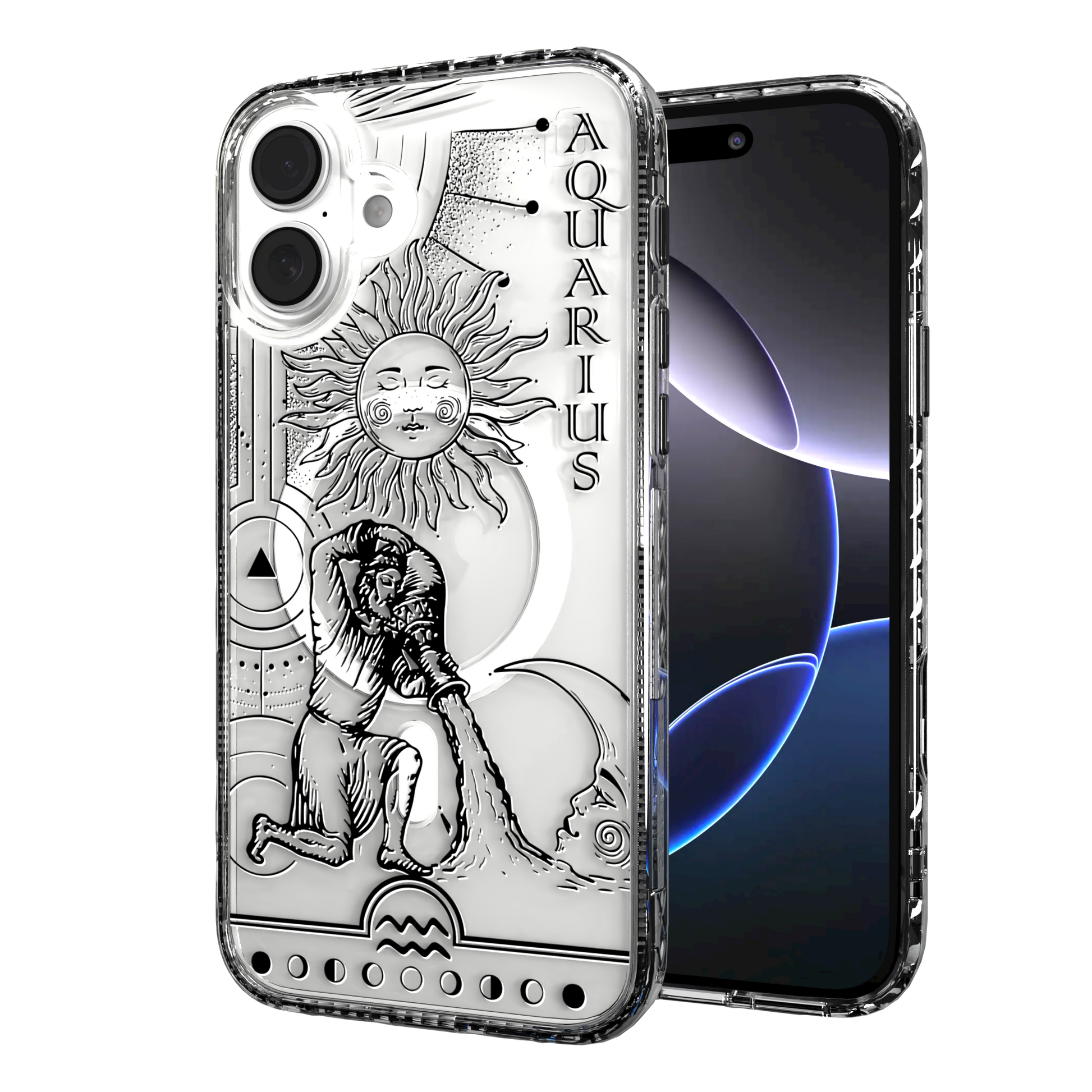 iPhone 16 Series | MagSafe | Zodiac Collection | Aquarius Aquarius Black / iPhone 16 Plus / Clear