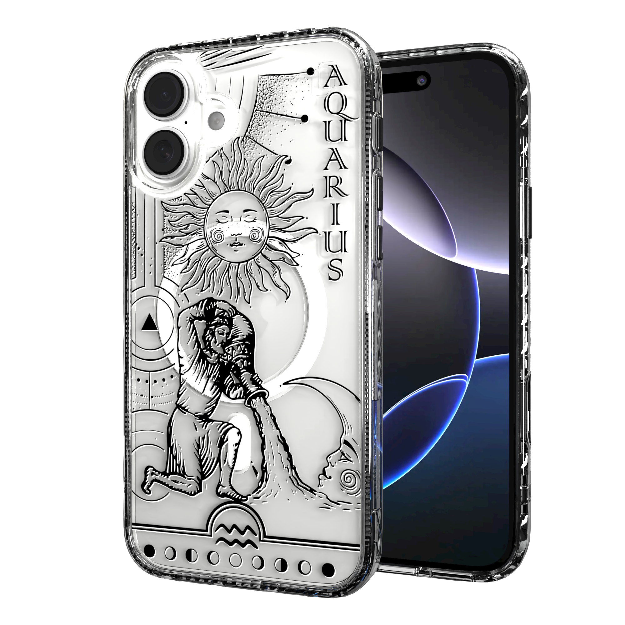 iPhone 16 Series | MagSafe | Zodiac Collection | Aquarius Aquarius Black / iPhone 16 Plus / Clear
