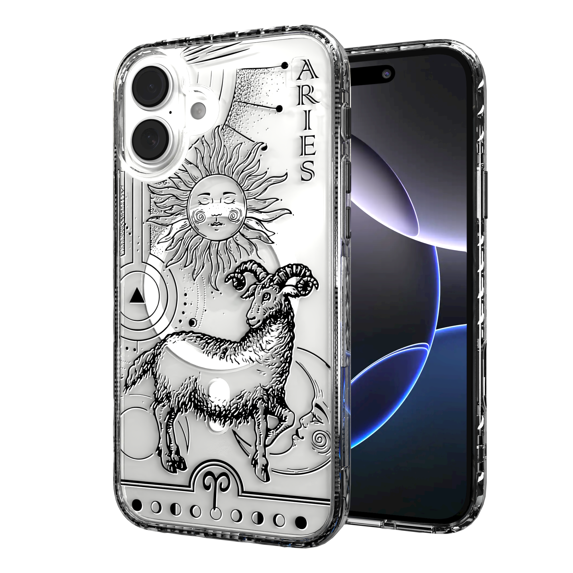 iPhone 16 Series | MagSafe | Zodiac Collection | Aries Aries Black / iPhone 16 Plus / Clear
