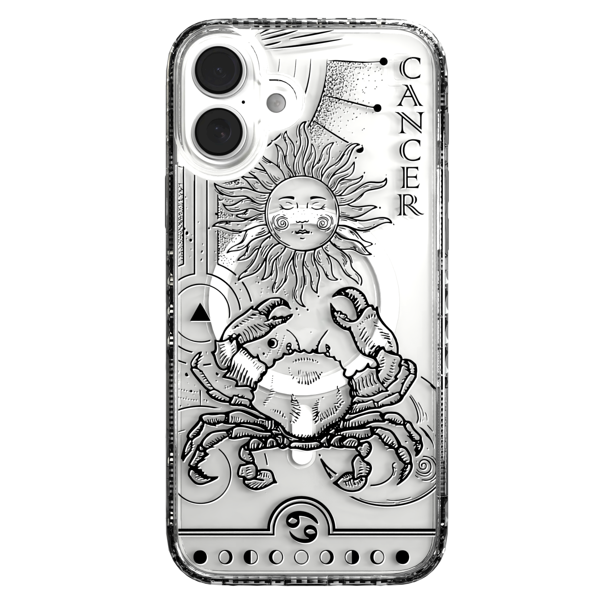 iPhone 16 Series | MagSafe | Zodiac Collection | Cancer Cancer Black / iPhone 16 Plus / Clear