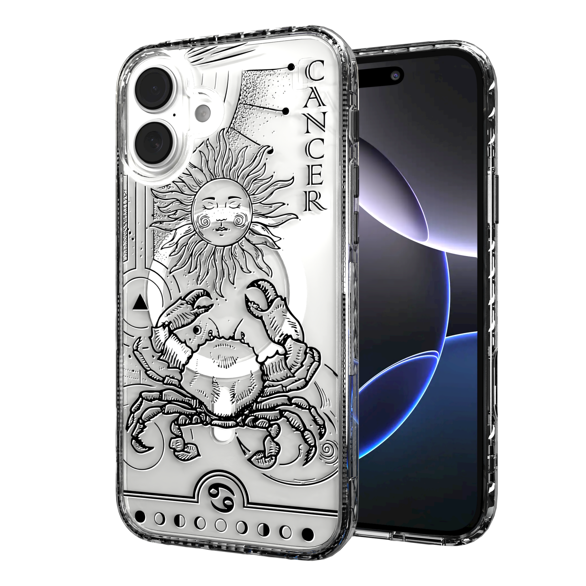 iPhone 16 Series | MagSafe | Zodiac Collection | Cancer Cancer Black / iPhone 16 Plus / Clear