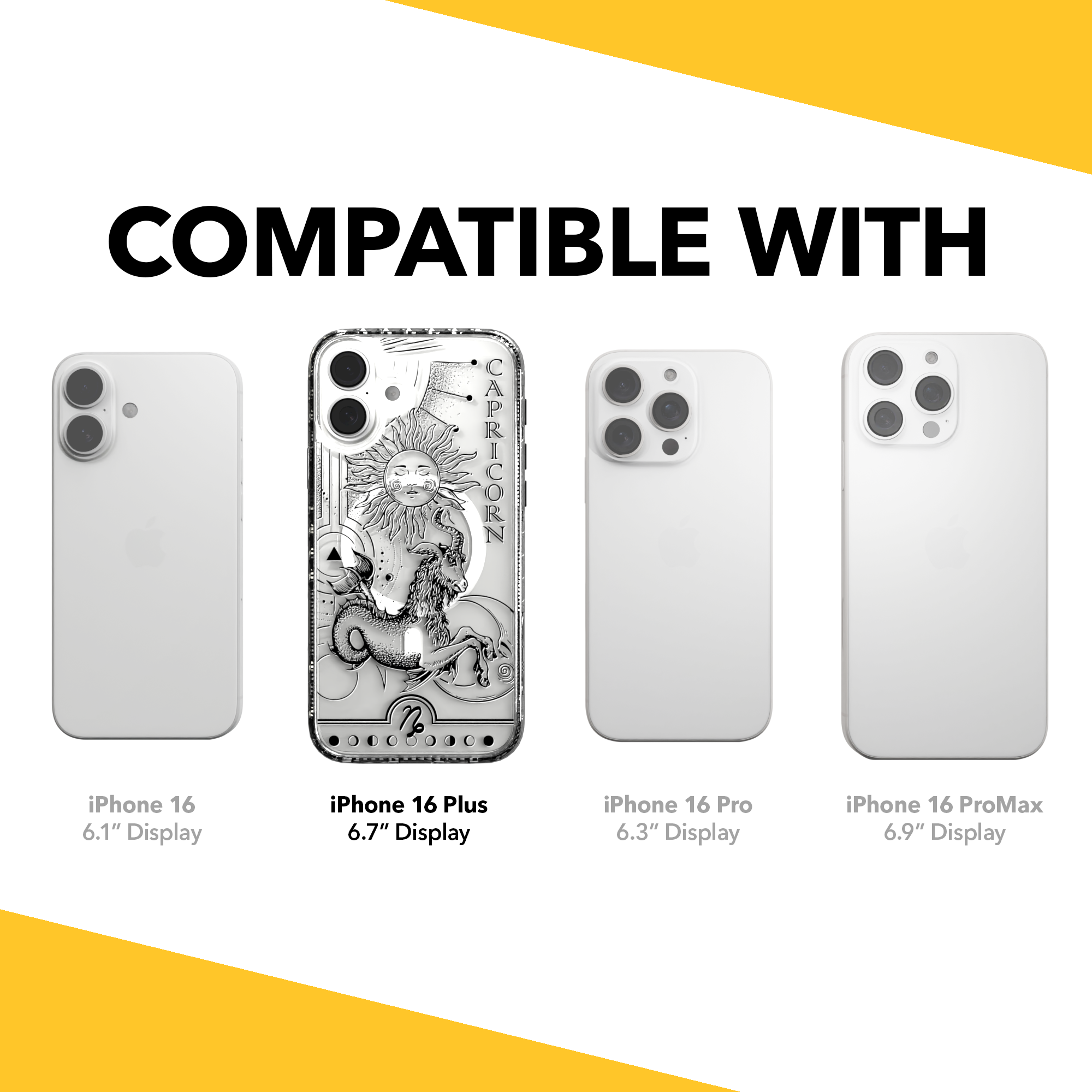 iPhone 16 Series | MagSafe | Zodiac Collection |Capricorn Capricorn Black / iPhone 16 Plus / Clear