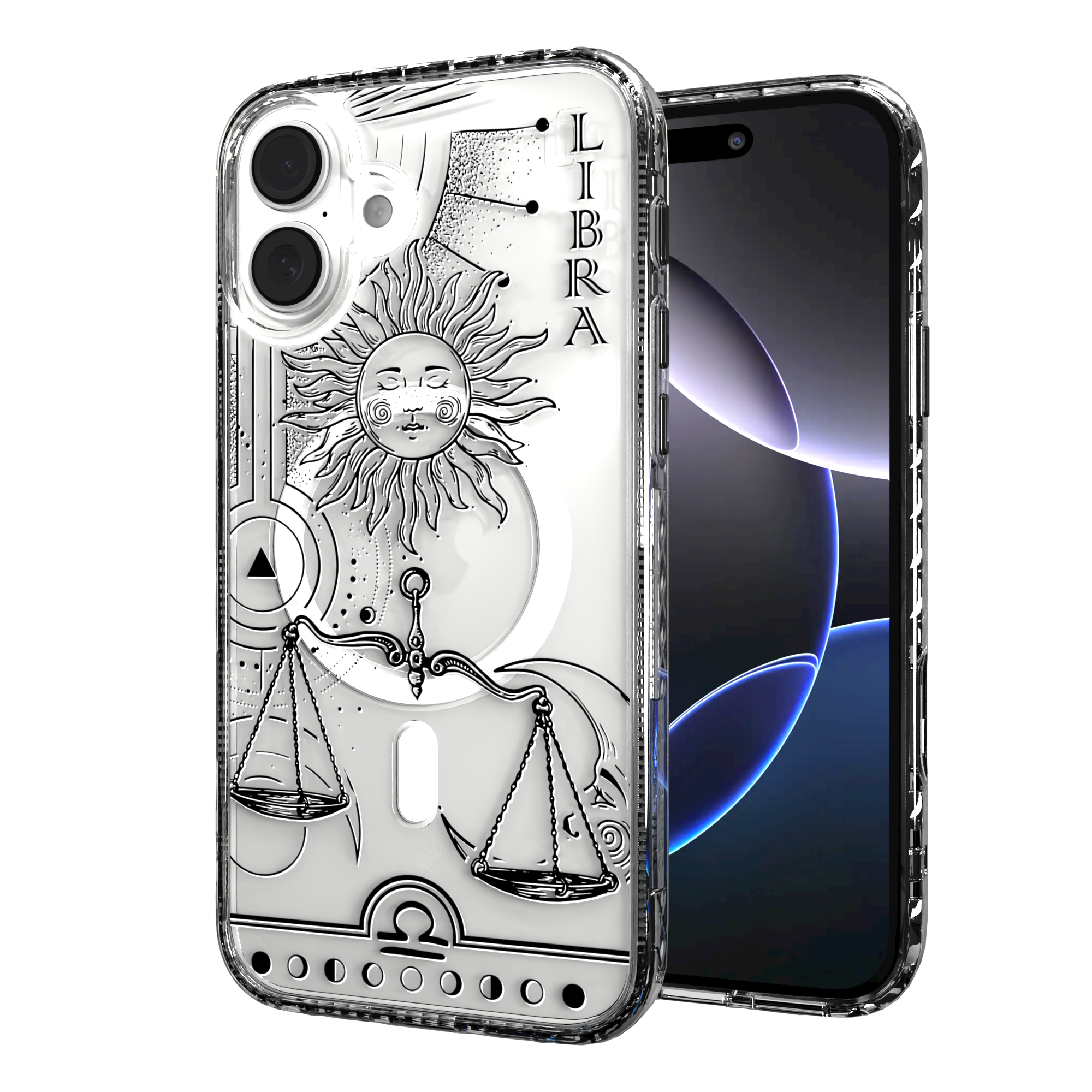 iPhone 16 Series | MagSafe | Zodiac Collection | Libra Libra Black / iPhone 16 Plus / Clear