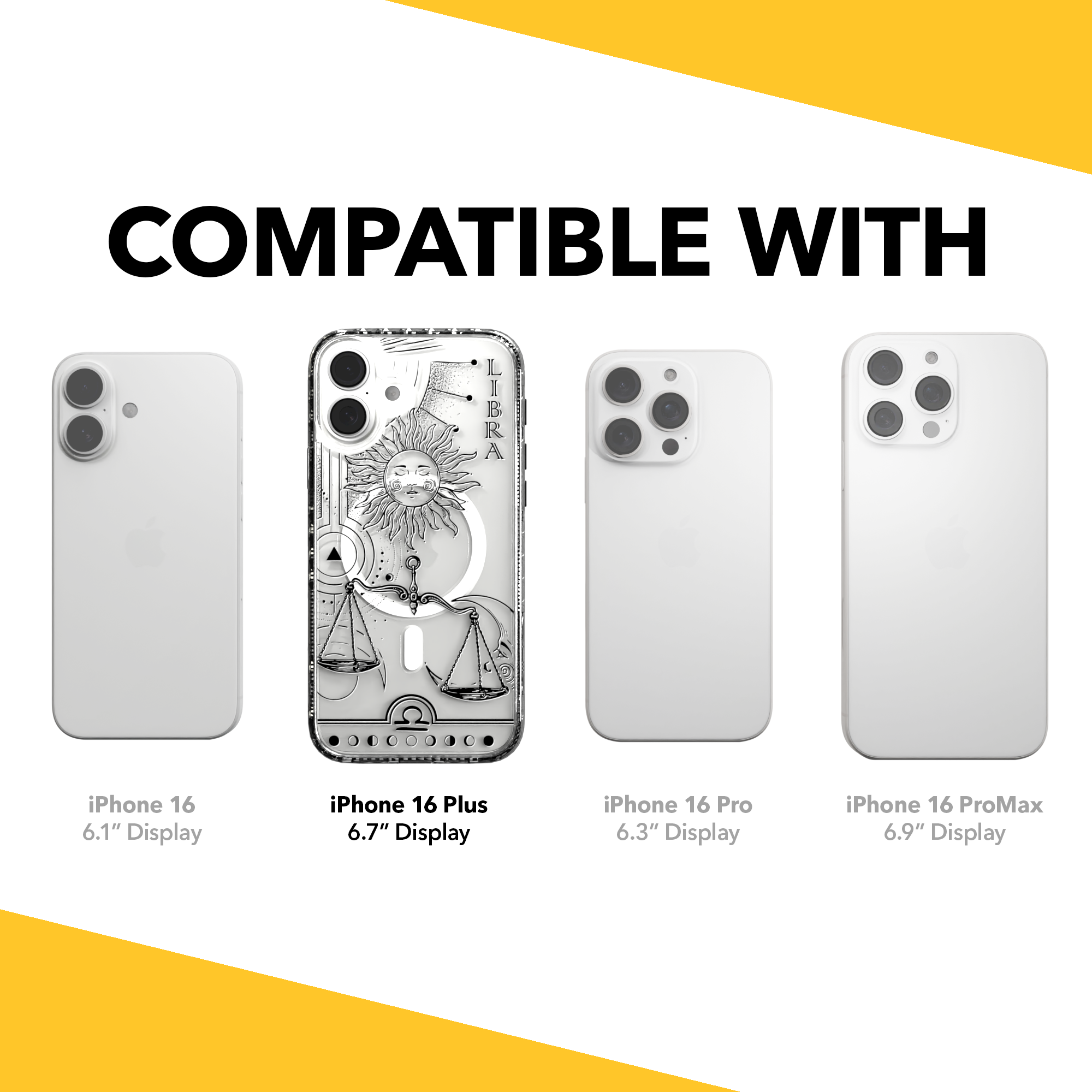 iPhone 16 Series | MagSafe | Zodiac Collection | Libra Libra Black / iPhone 16 Plus / Clear