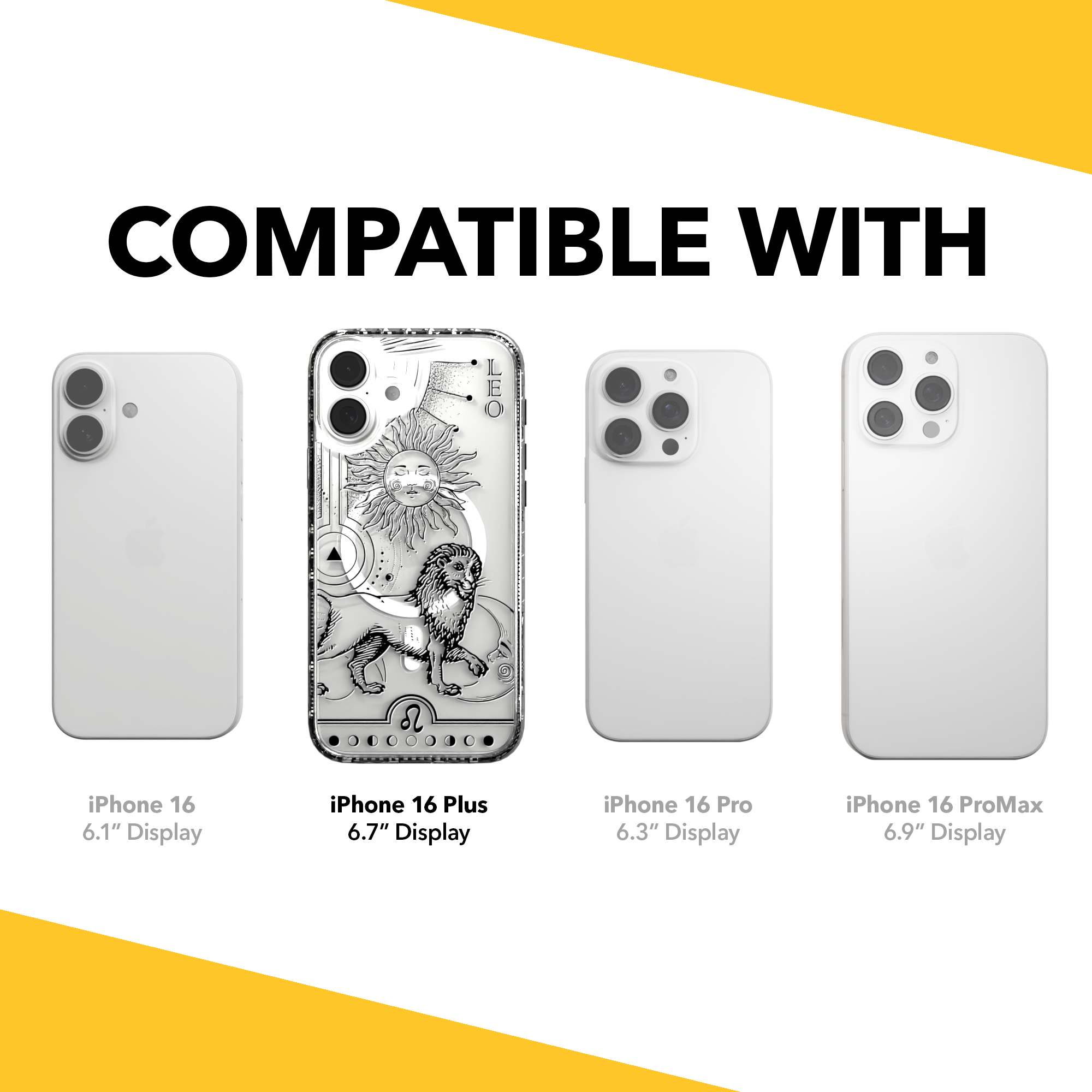 iPhone 16 Series | MagSafe | Zodiac Collection | Leo Leo Black / iPhone 16 Plus / Clear