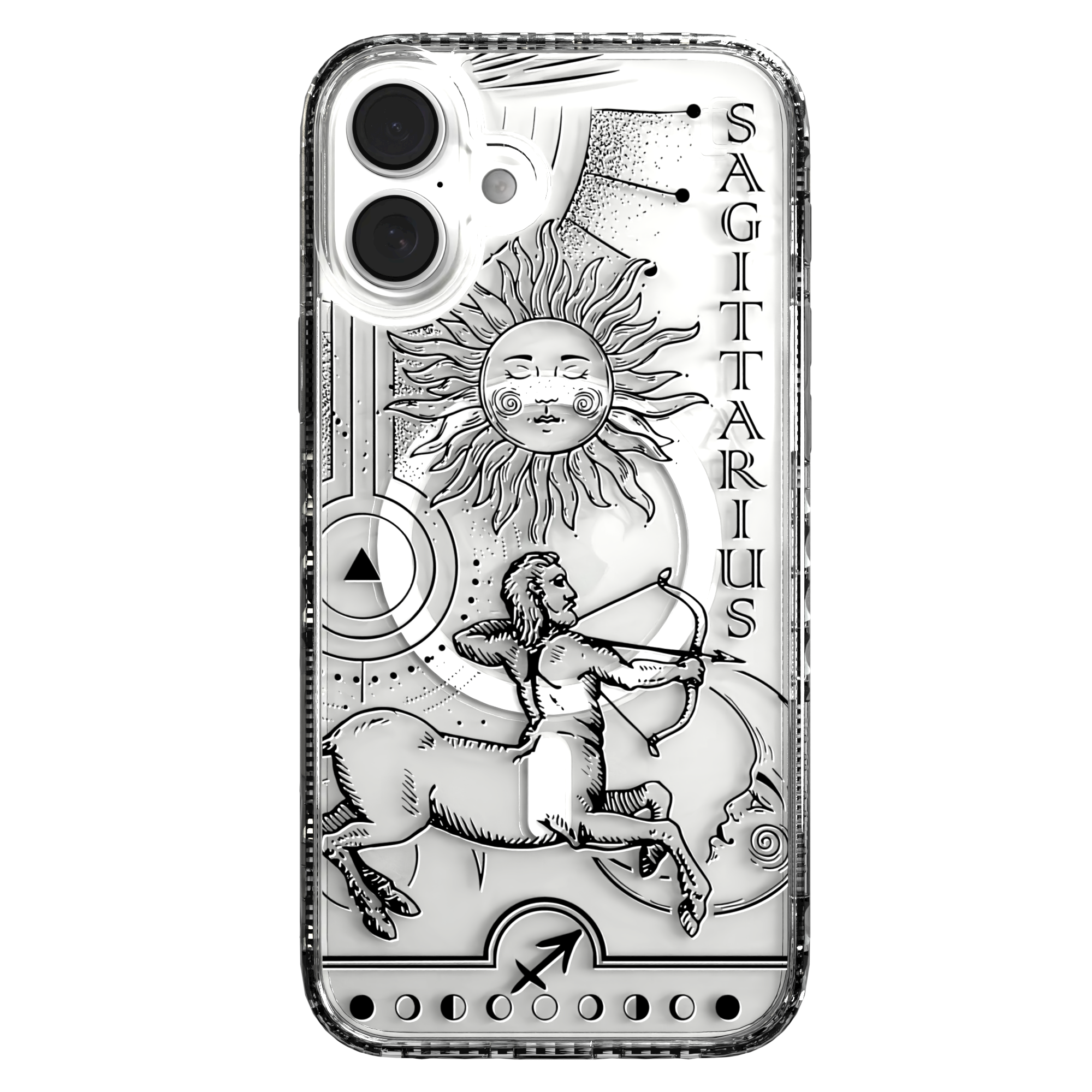 iPhone 16 Series | MagSafe | Zodiac Collection | Sagitarius Sagittarius Black / iPhone 16 Plus / Clear