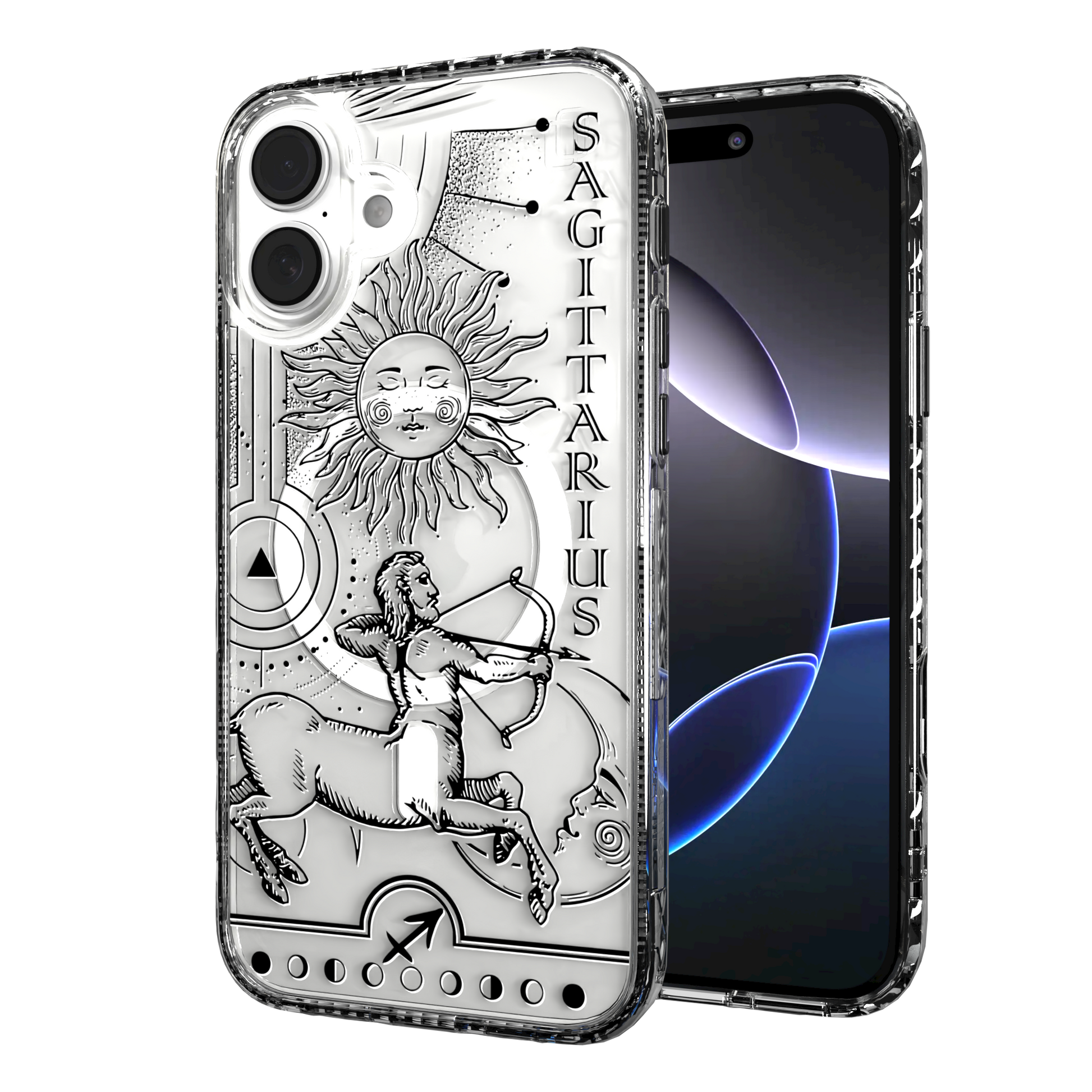 iPhone 16 Series | MagSafe | Zodiac Collection | Sagitarius Sagittarius Black / iPhone 16 Plus / Clear