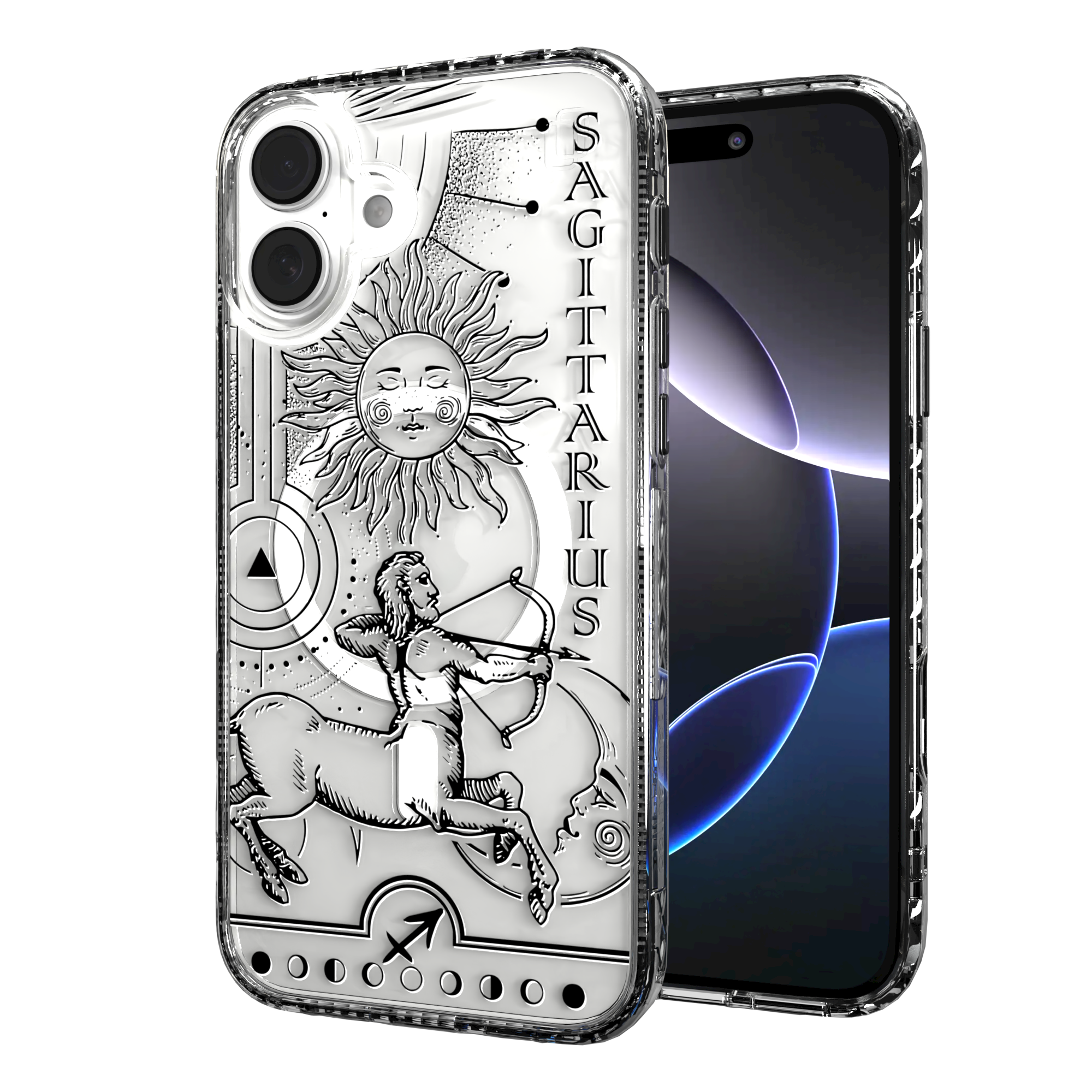 iPhone 16 Series | MagSafe | Zodiac Collection | Sagitarius Sagittarius Black / iPhone 16 Plus / Clear