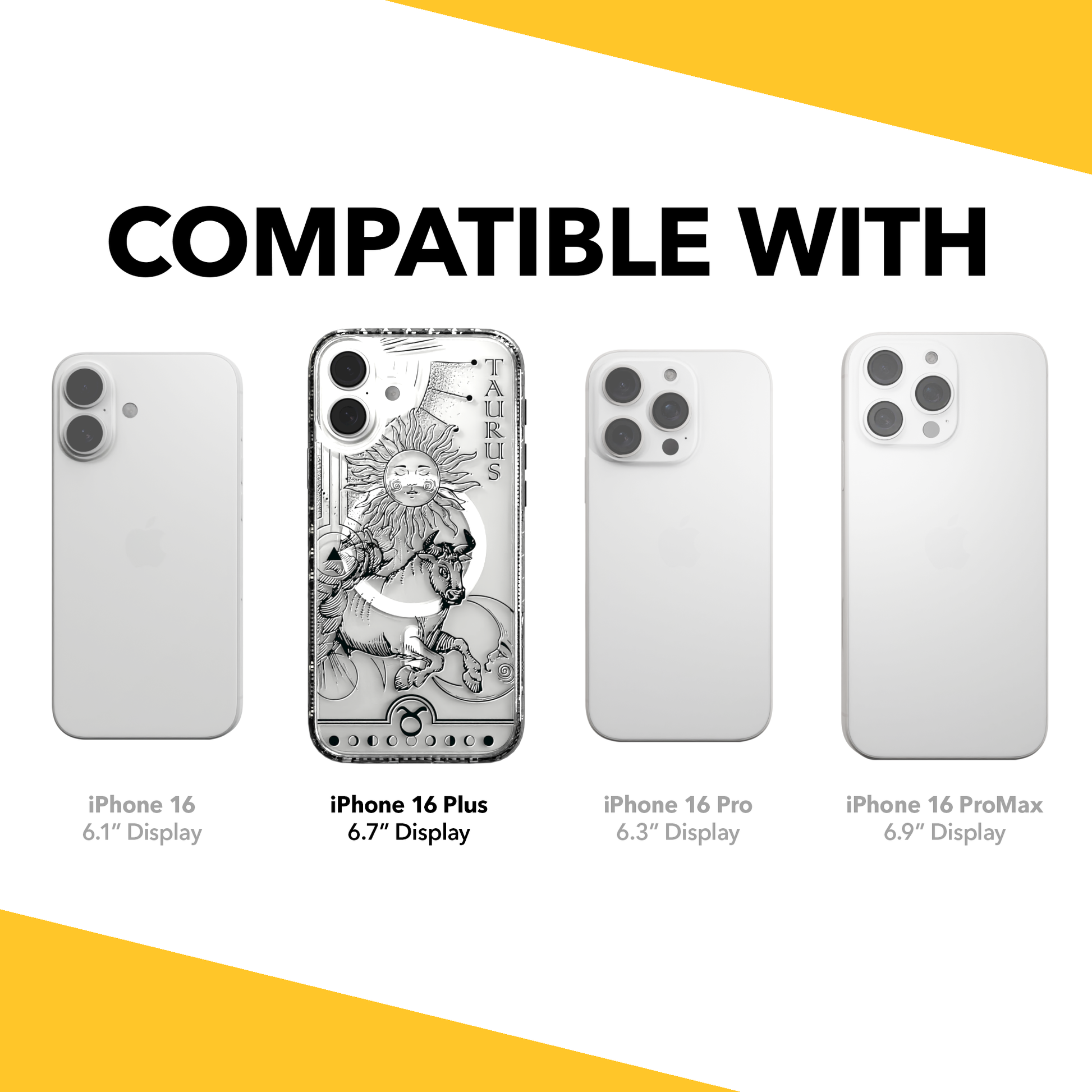 iPhone 16 Series | MagSafe | Zodiac Collection | Taurus Taurus Black / iPhone 16 Plus / Clear