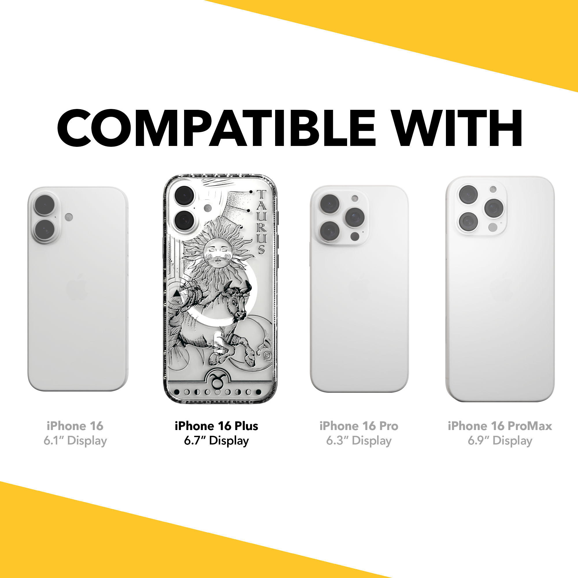 iPhone 16 Series | MagSafe | Zodiac Collection | Taurus Taurus Black / iPhone 16 Plus / Clear
