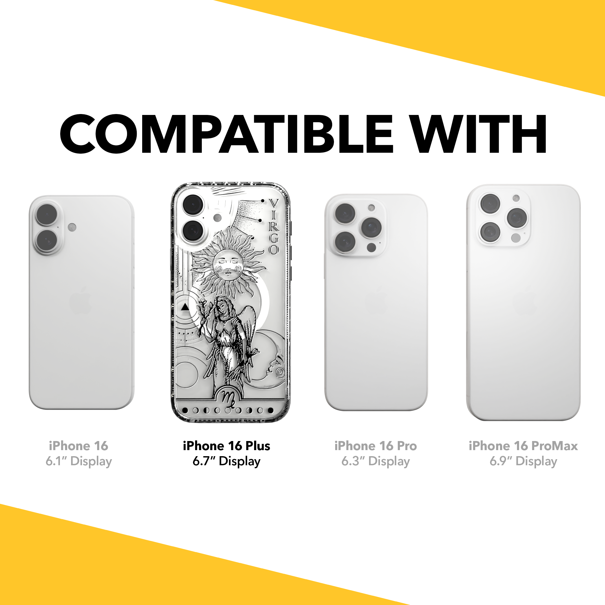 iPhone 16 Series | MagSafe | Zodiac Collection | Virgo Virgo Black / iPhone 16 Plus / Clear
