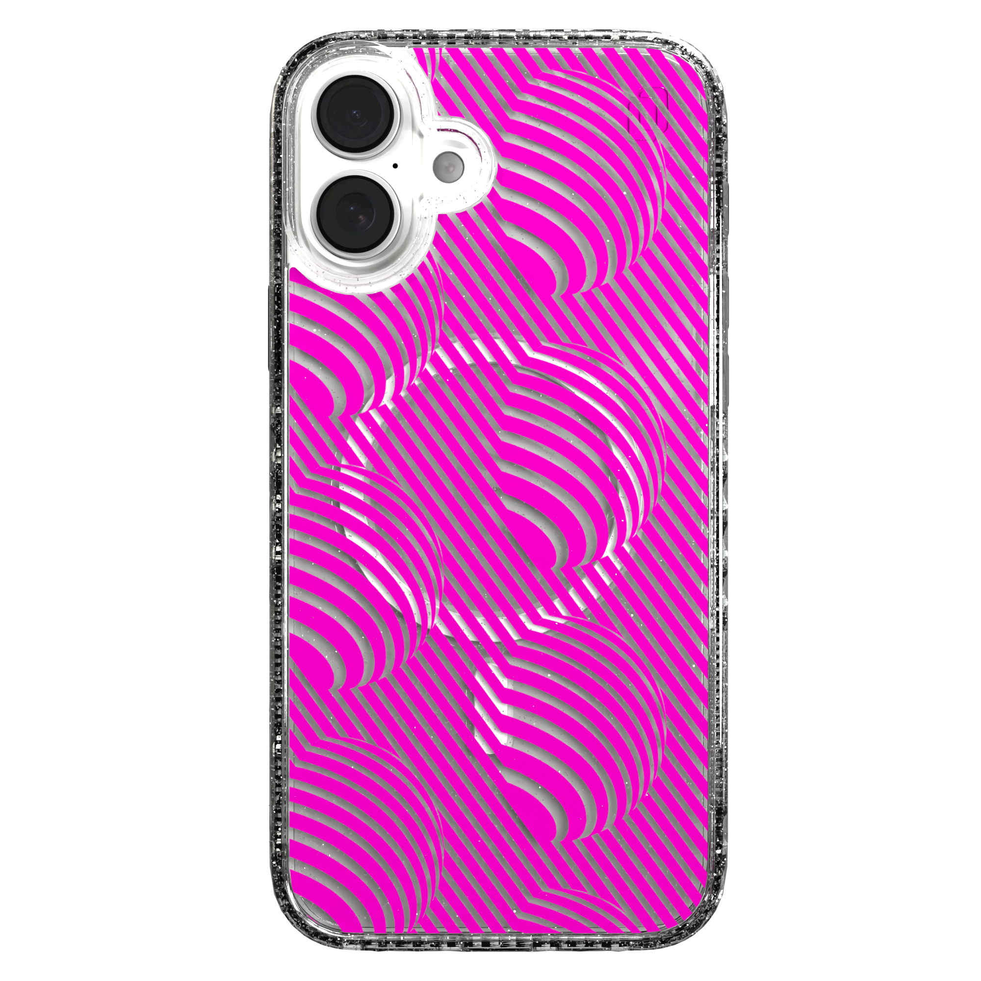iPhone 16 Series | MagSafe | Monochromatic Case Designs | Pink Bumps Pink Bumps / iPhone 16 Plus / Clear Sparkle