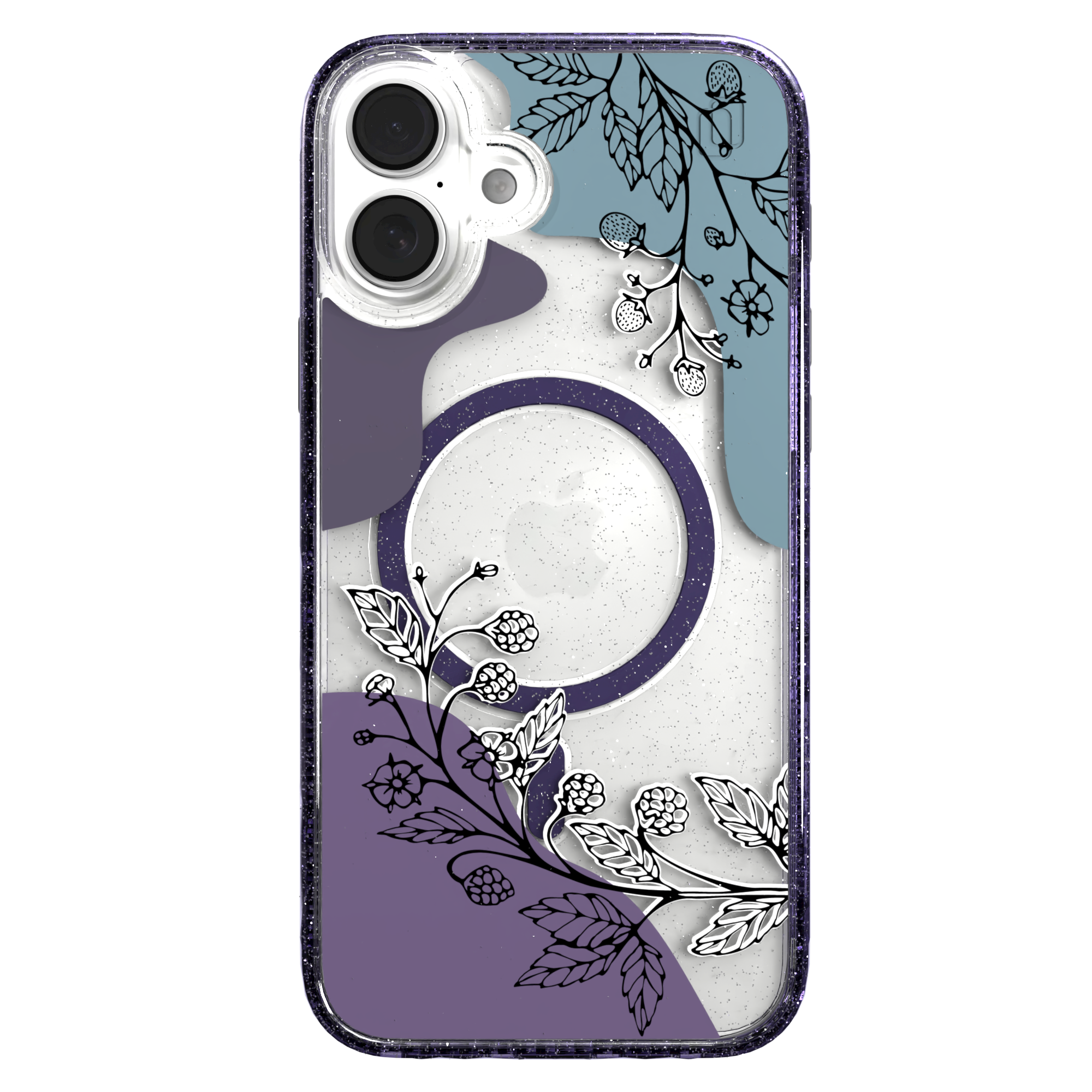 iPhone 16 Series | MagSafe | Botanical Fusion Abstract Case | Dark Winter Nights