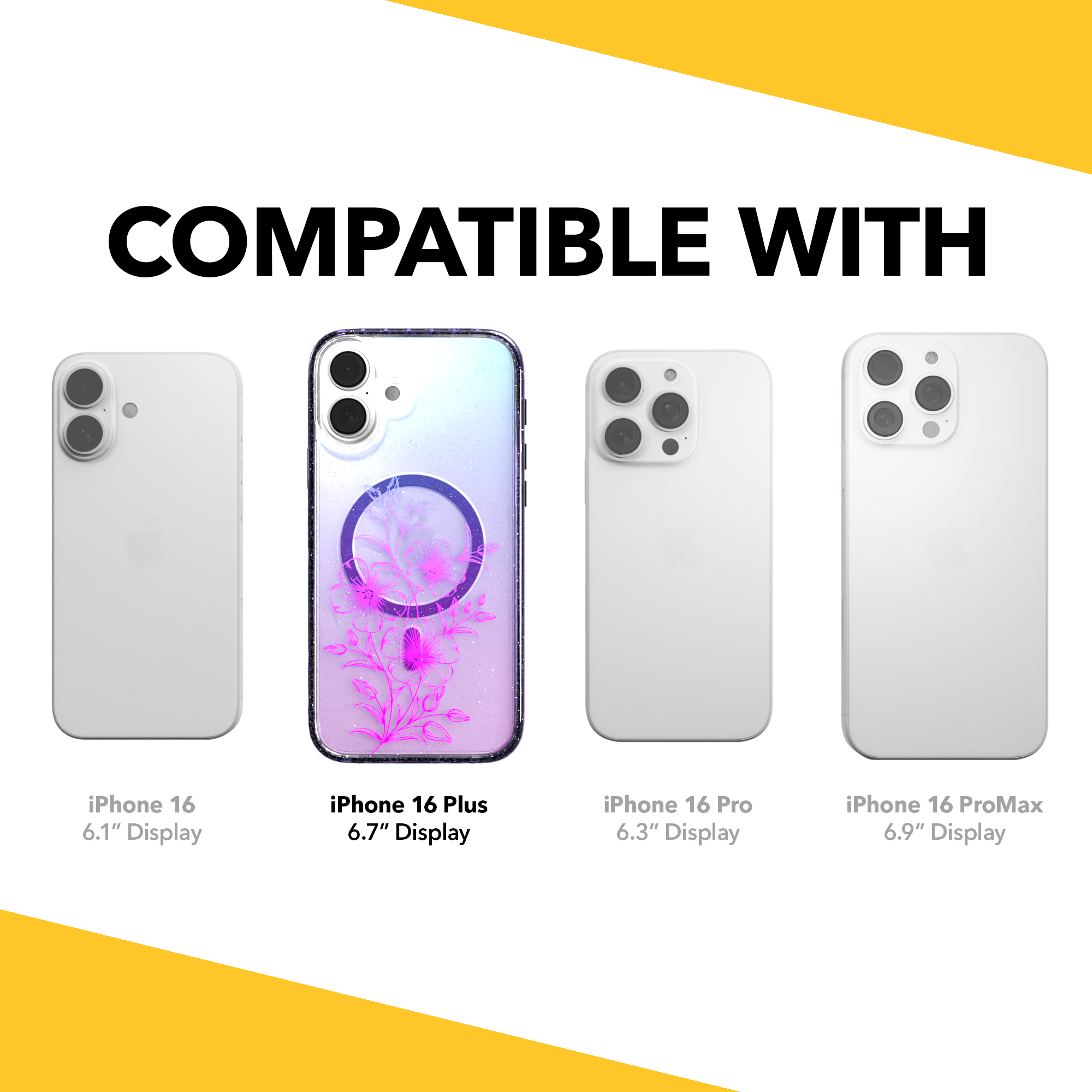 iPhone 16 Series | MagSafe | Ombre Bouquet Case Collection | Lilac Purple Haze Lilac Haze / iPhone 16 Plus / Lilac Sparkle