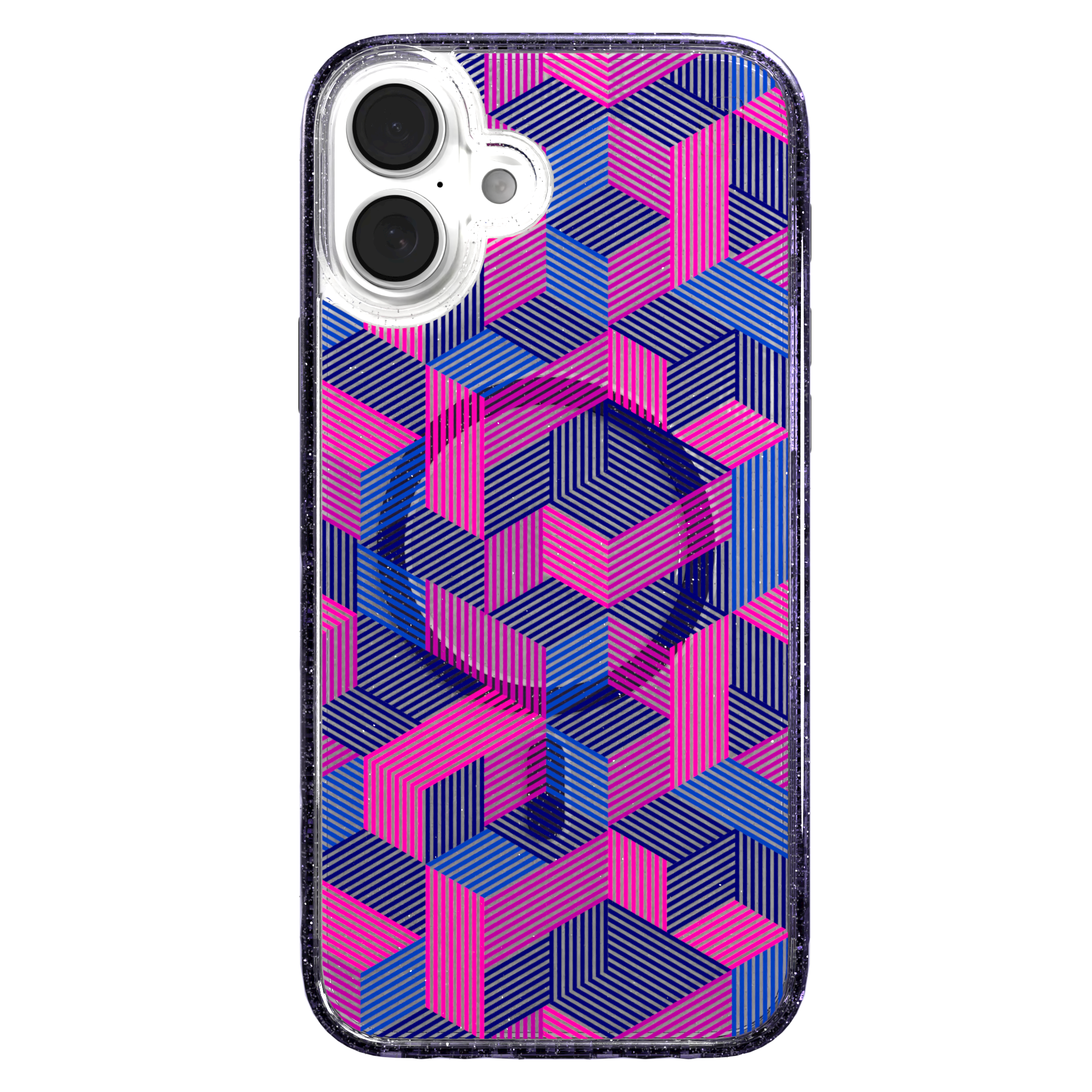 iPhone 16 Series | MagSafe | Monochromatic Case Designs | Colorful Cubes Colorful Cubes / iPhone 16 Plus / Lilac Sparkle