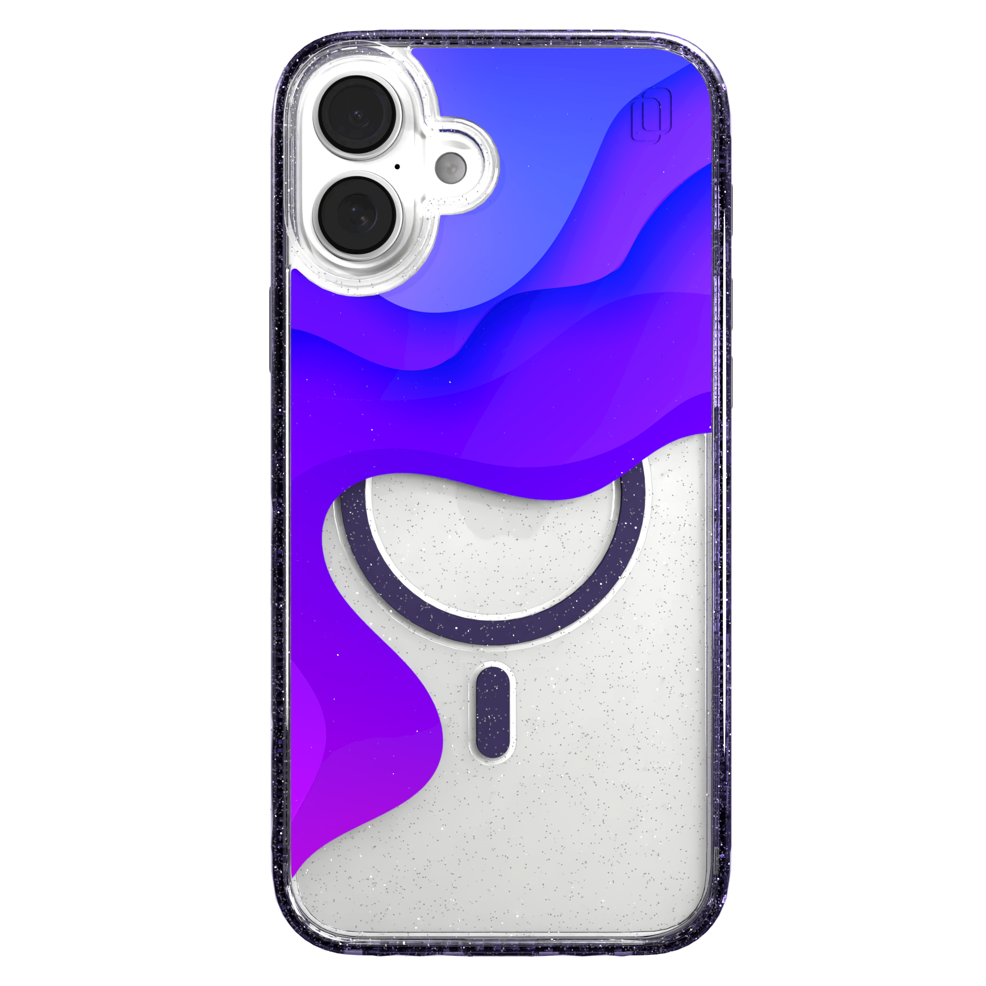 iPhone 16 Series | MagSafe | Abstract Art Case | Retro Purple Waves Retro Purple / iPhone 16 Plus / Lilac Sparkle