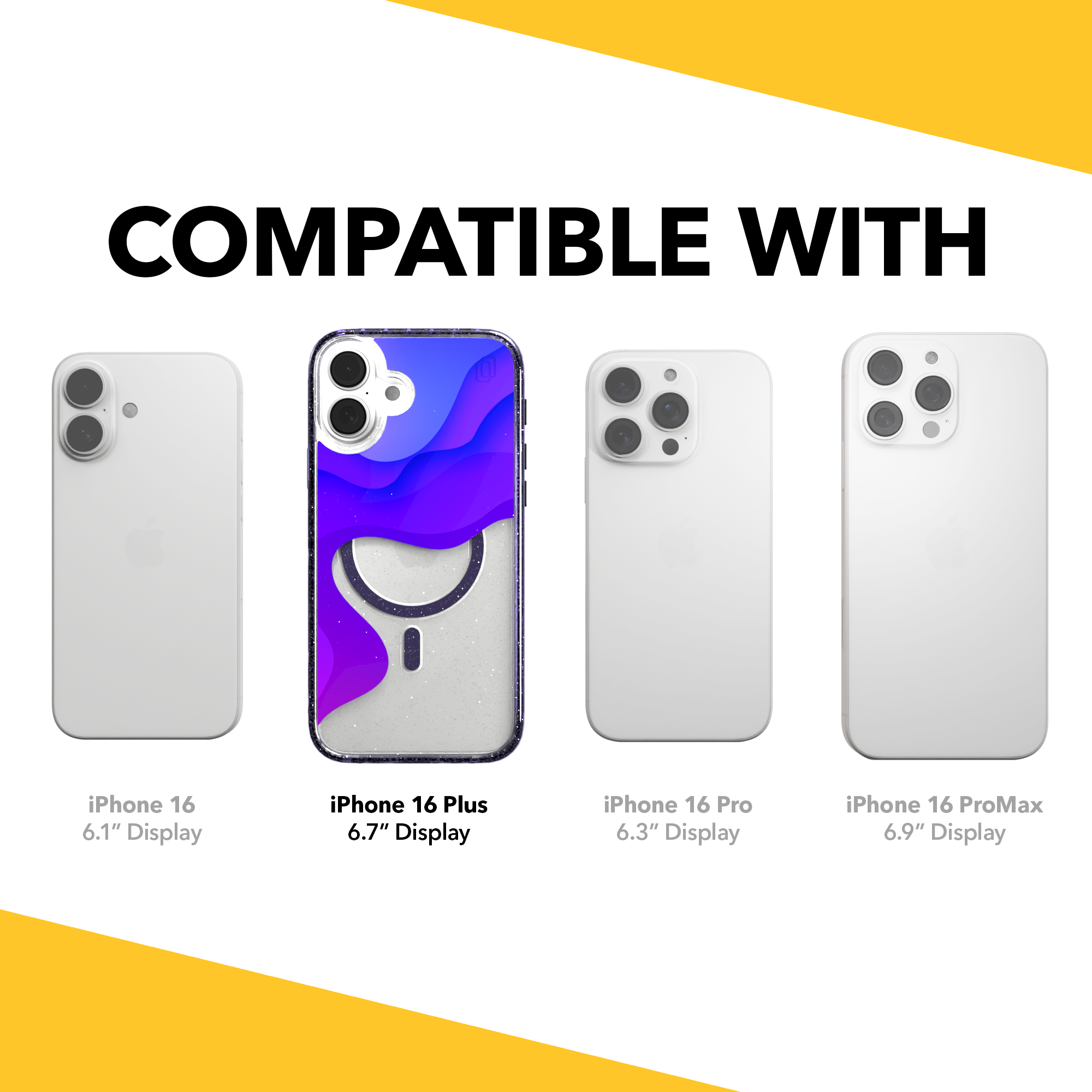 iPhone 16 Series | MagSafe | Abstract Art Case | Retro Purple Waves Retro Purple / iPhone 16 Plus / Lilac Sparkle