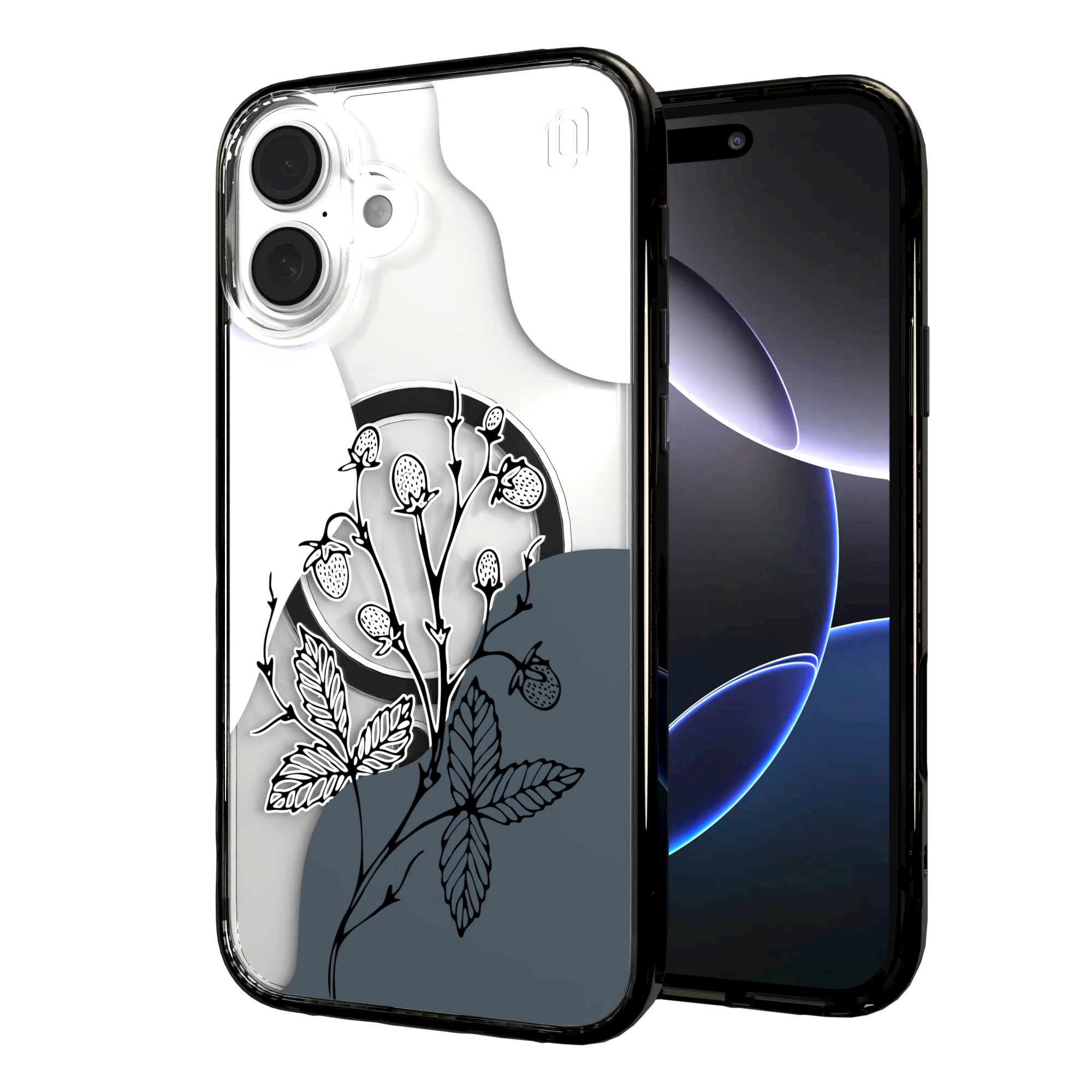 iPhone 16 Series | MagSafe | Botanical Fusion Abstract Case | Purple Night Skies