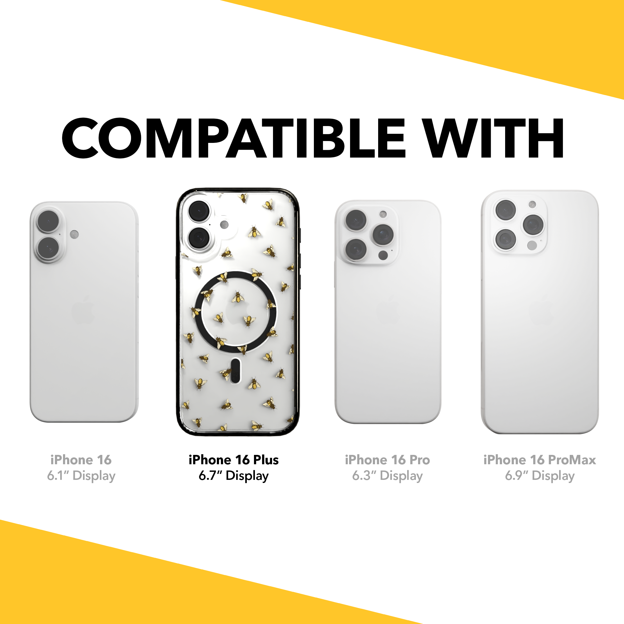 iPhone 16 Series | MagSafe | Bees Case | Sweet Like Honey Sweet Like Honey / iPhone 16 Plus / Black